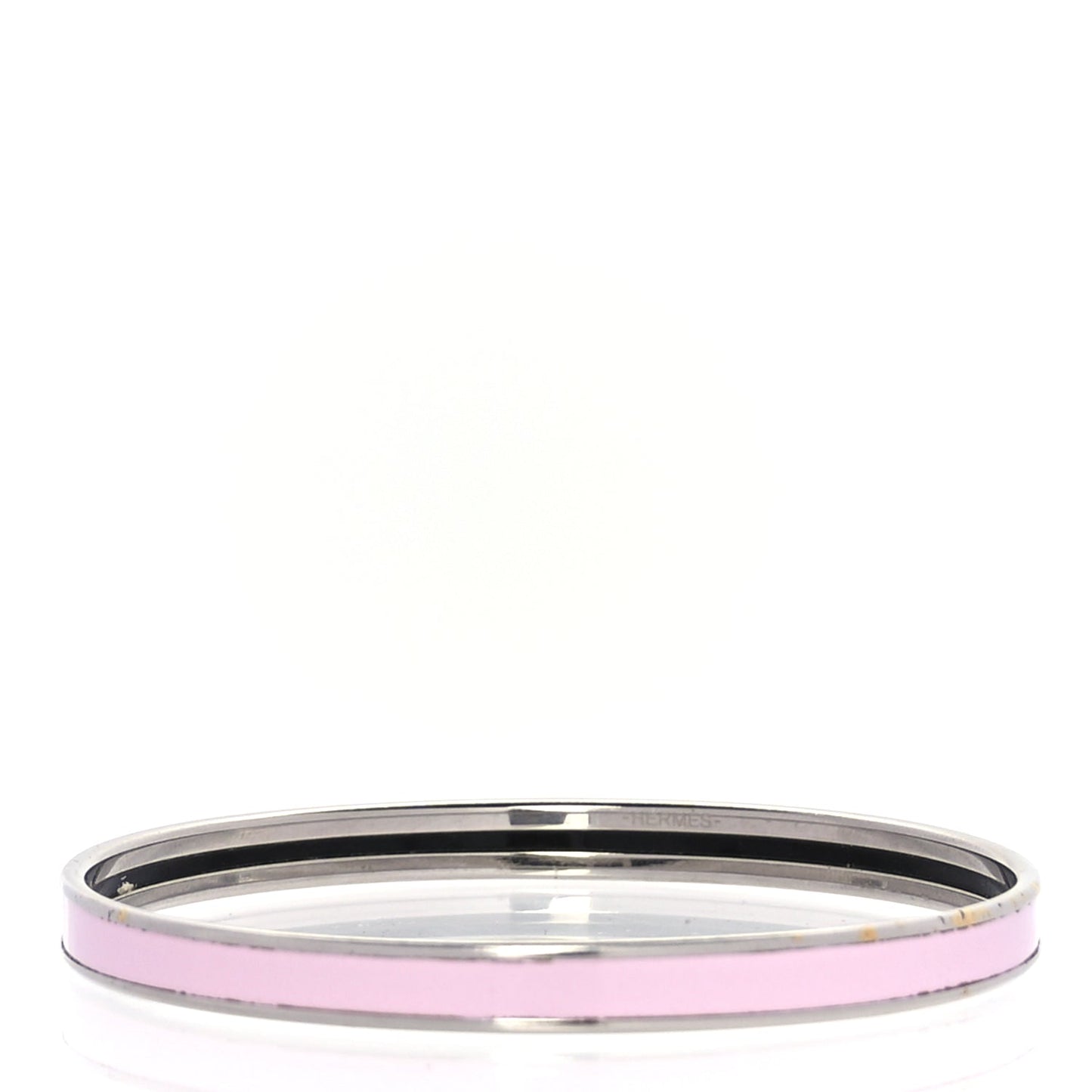 Hermes Enamel Extra Narrow Uni Bracelet 65 Rose Dragee
