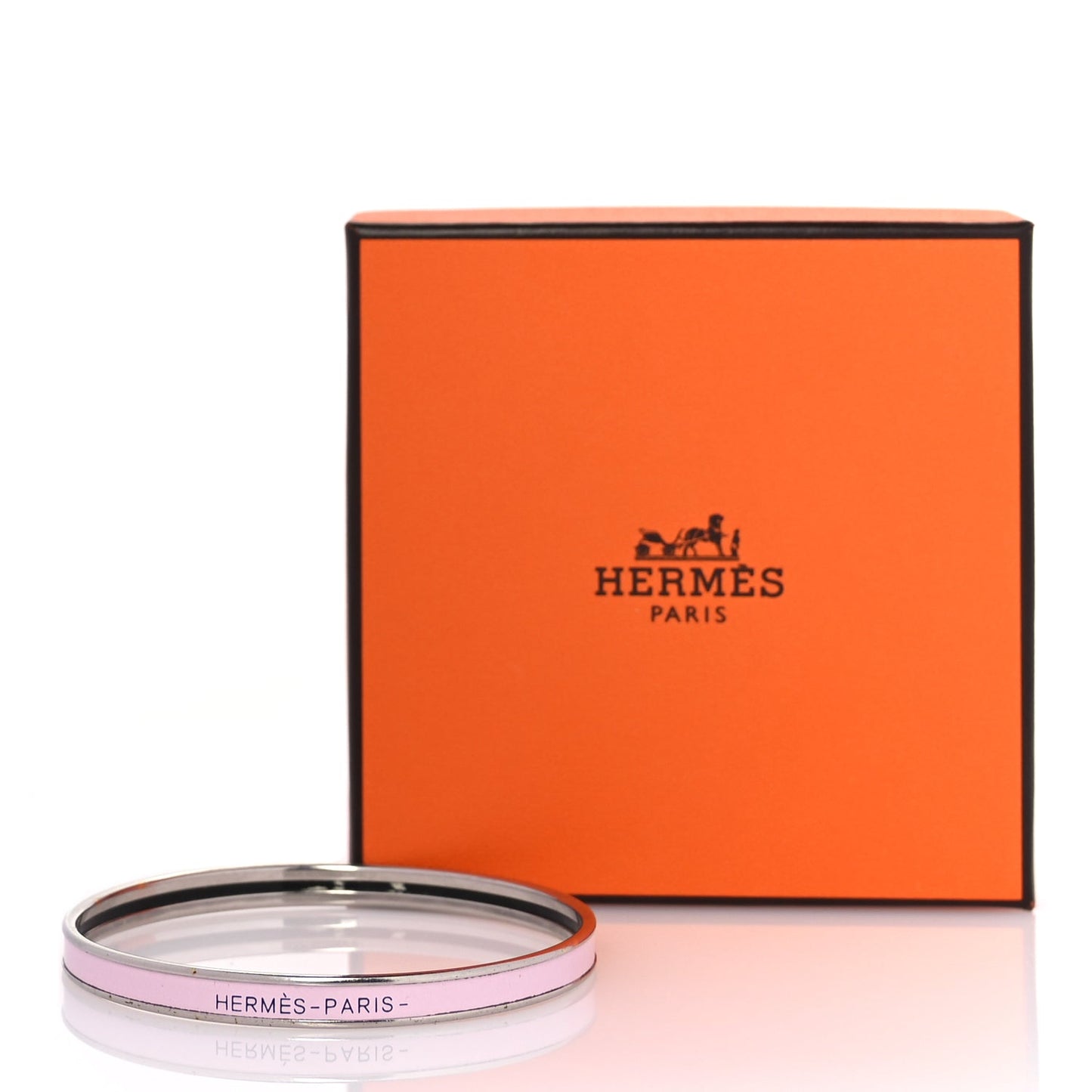 Hermes Enamel Extra Narrow Uni Bracelet 65 Rose Dragee