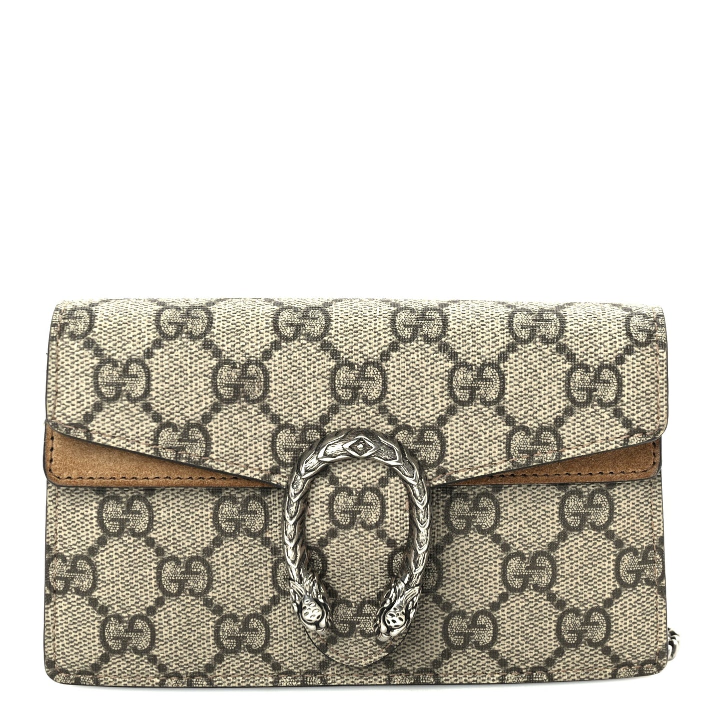 Gucci GG Supreme Monogram Super Mini Dionysus Shoulder Bag  Taupe