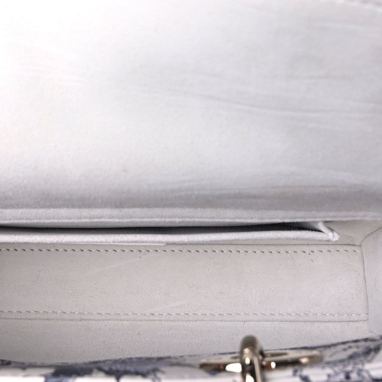 Christian Dior Calfskin Embroidered Floral Butterfly Small Lady D-Joy White Multicolor