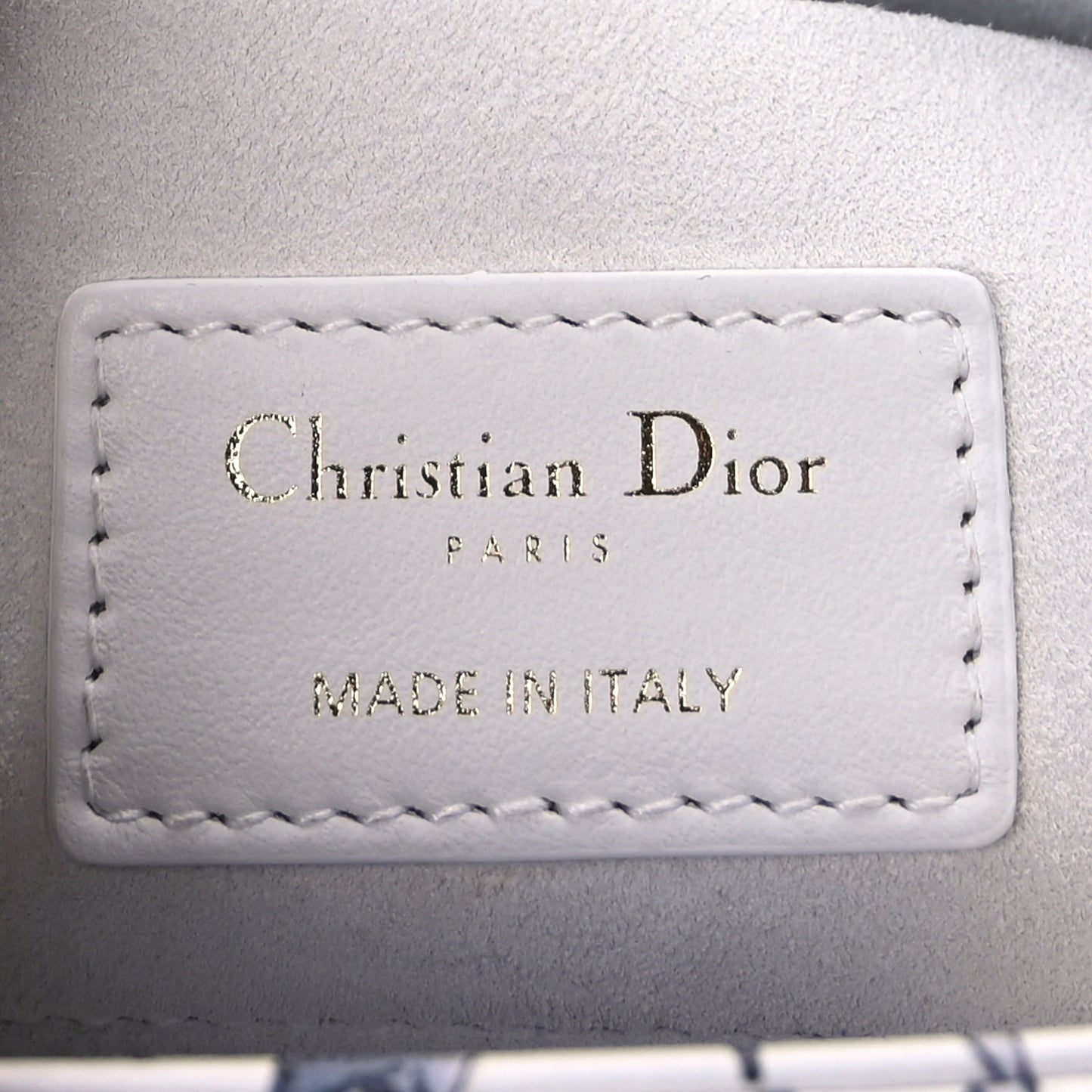 Christian Dior Calfskin Embroidered Floral Butterfly Small Lady D-Joy White Multicolor