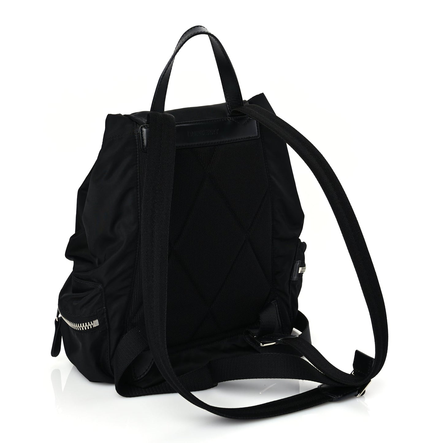 Burberry Nylon Logo Print Medium Rucksack Backpack Black