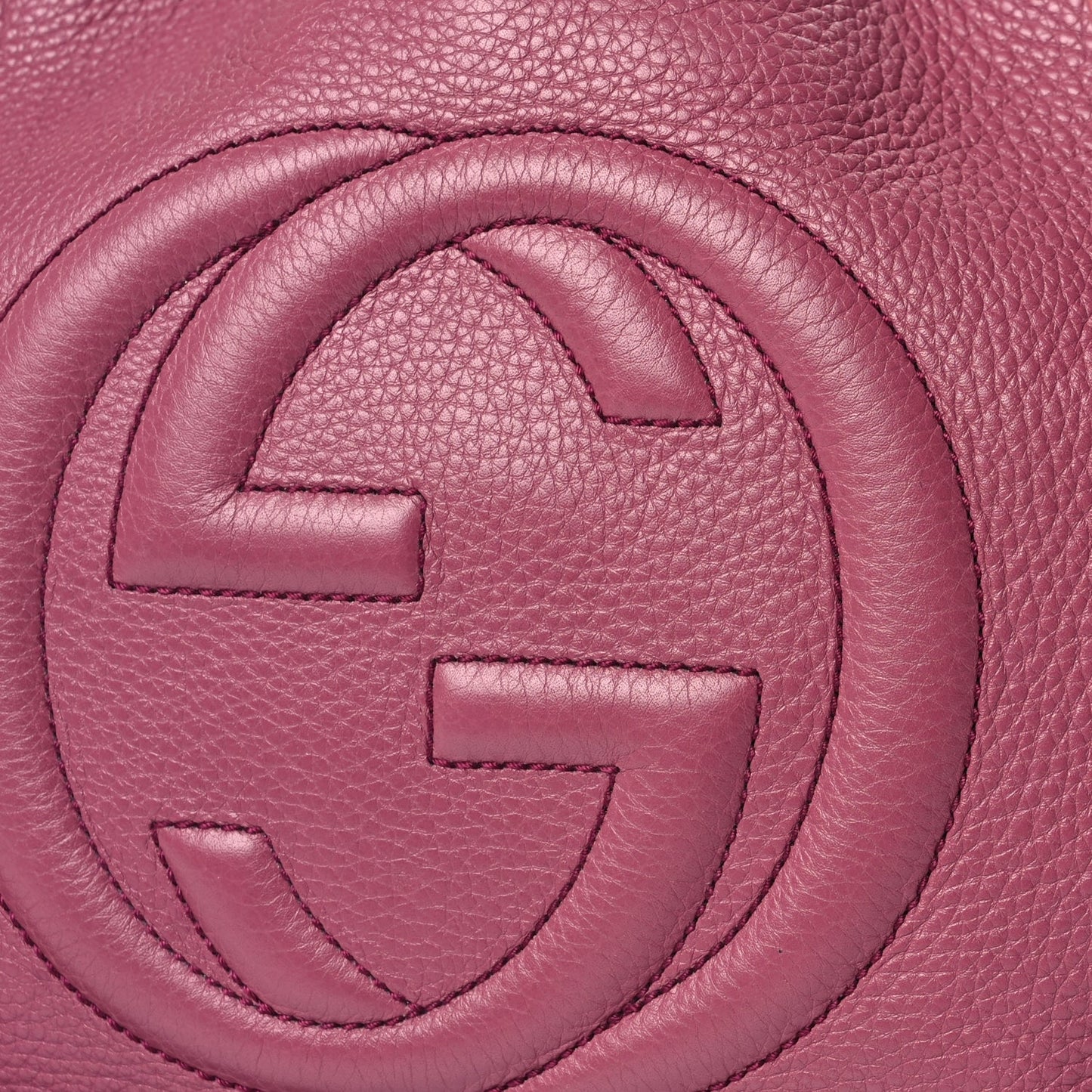 Gucci Pebbled Calfskin Medium Soho Chain Shoulder Bag Peonia Flower