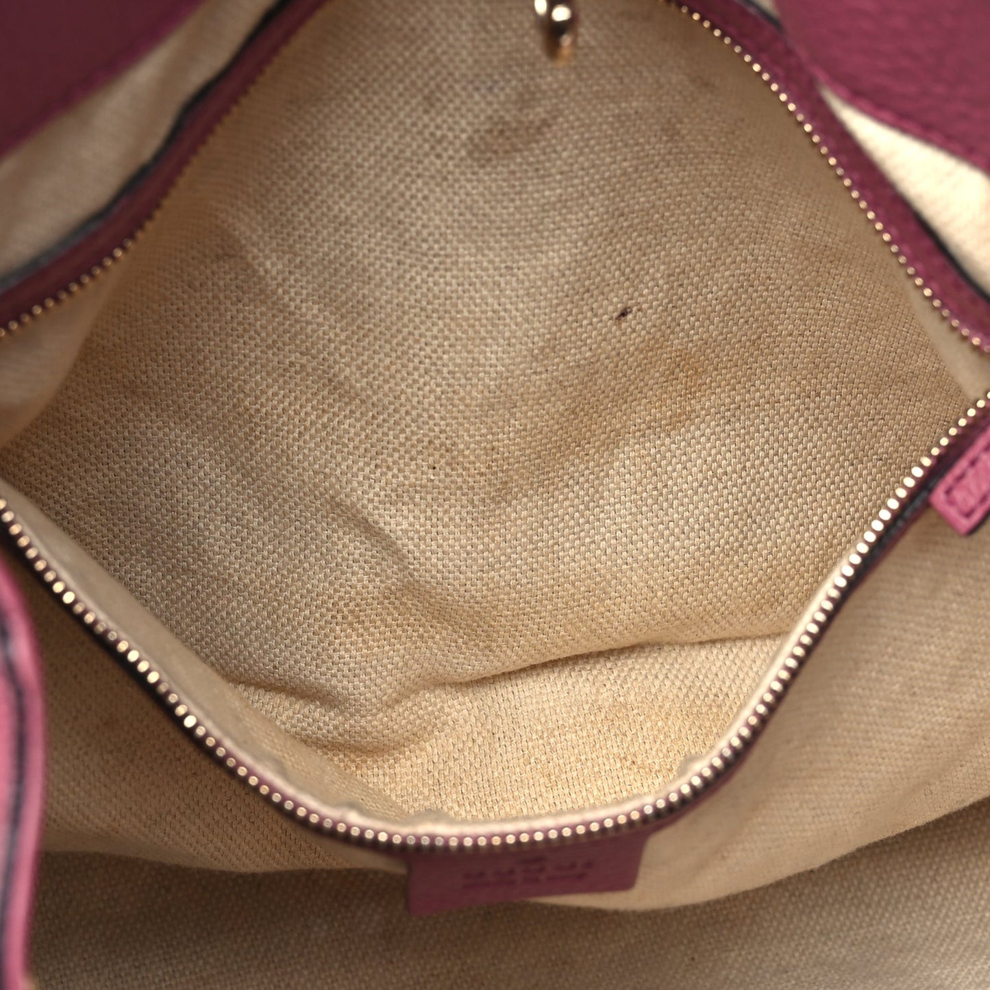 Gucci Pebbled Calfskin Medium Soho Chain Shoulder Bag Peonia Flower