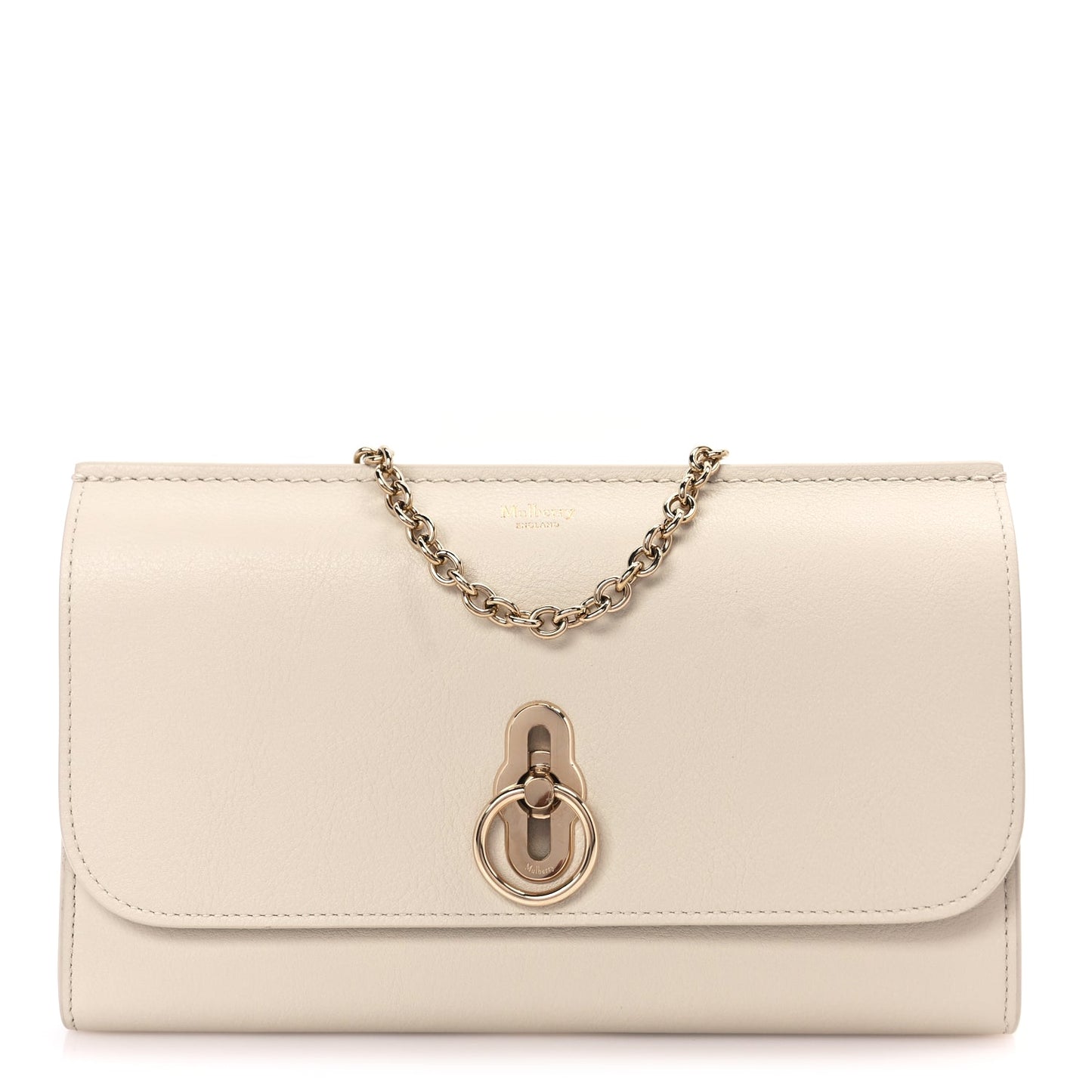 Mulberry Silky Calf Amberley Convertible Clutch Chalk