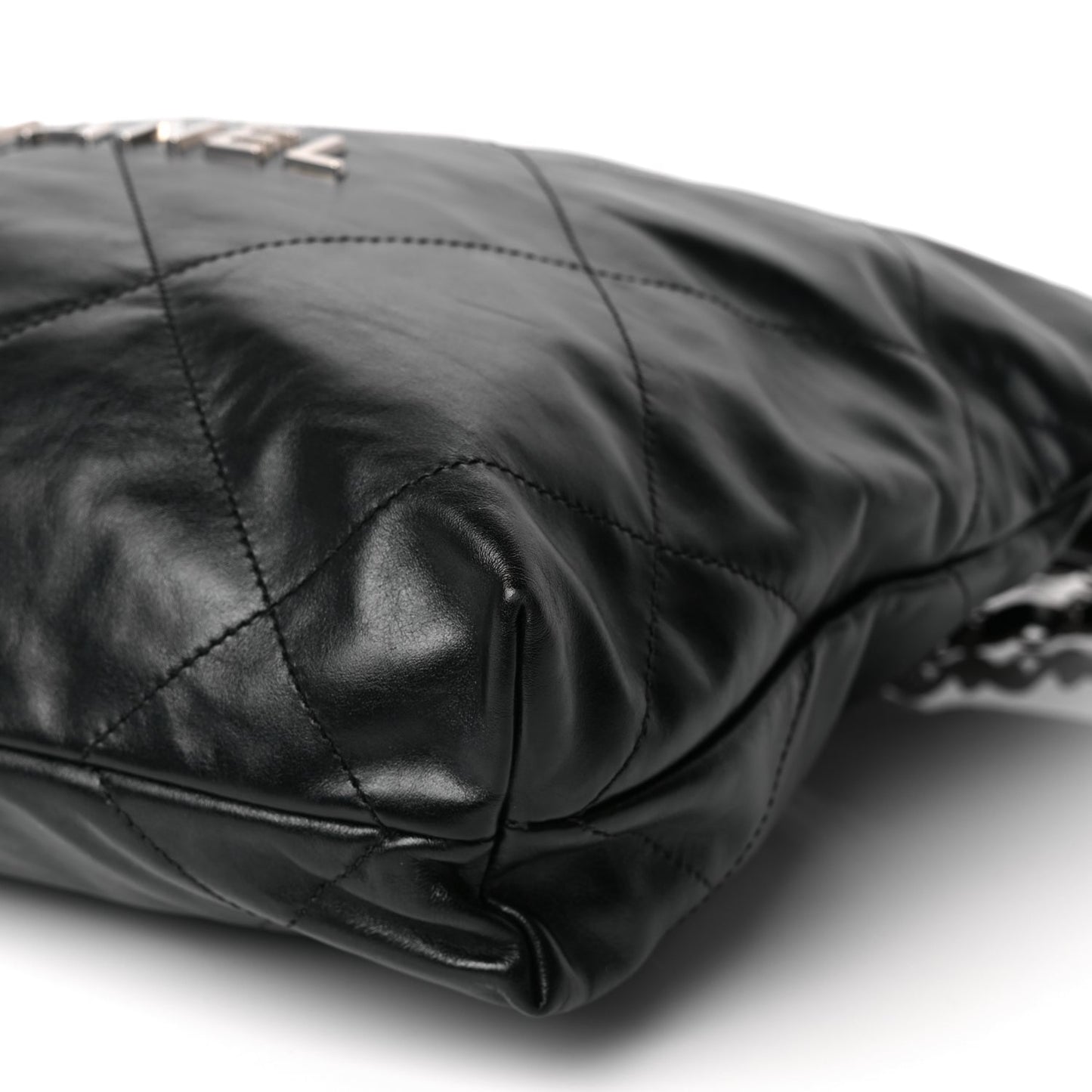 Chanel Shiny Calfskin Quilted Small Chanel 22 Black