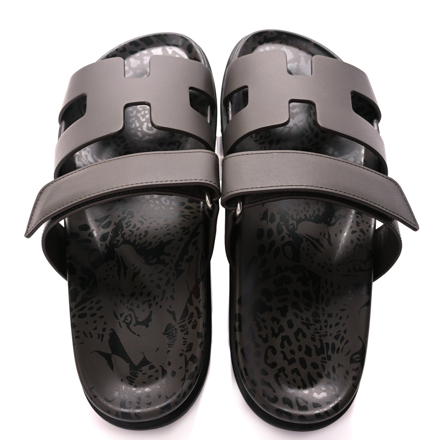 Hermes Calfskin Chypre Sandals 38.5 Ecorce
