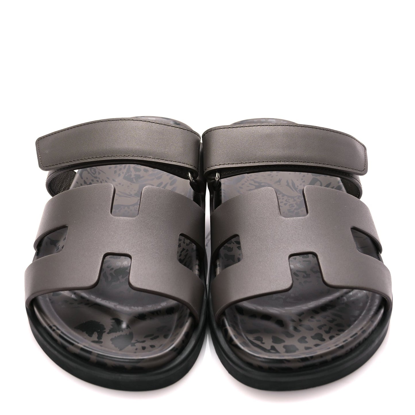 Hermes Calfskin Chypre Sandals 38.5 Ecorce