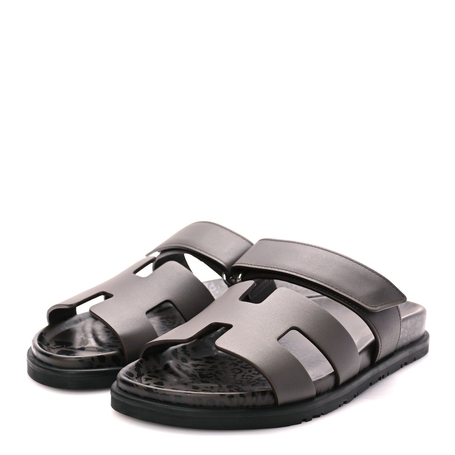 Hermes Calfskin Chypre Sandals 38.5 Ecorce