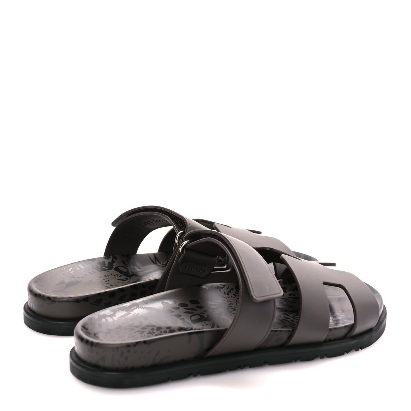 Hermes Calfskin Chypre Sandals 38.5 Ecorce