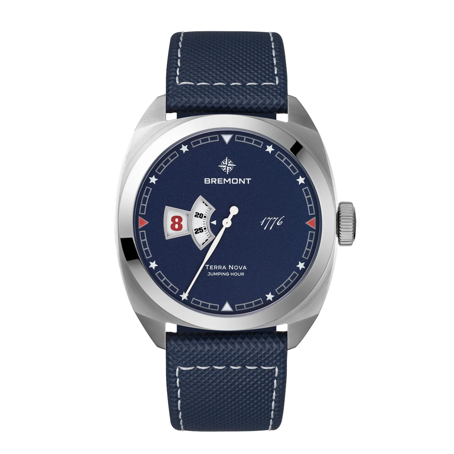 Terra Nova 40.5mm Jumping Hour 1776 Leather Strap