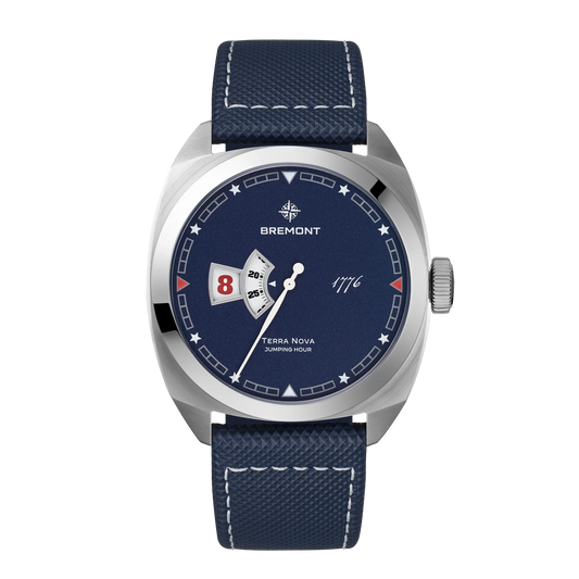Terra Nova 40.5mm Jumping Hour 1776 Leather Strap