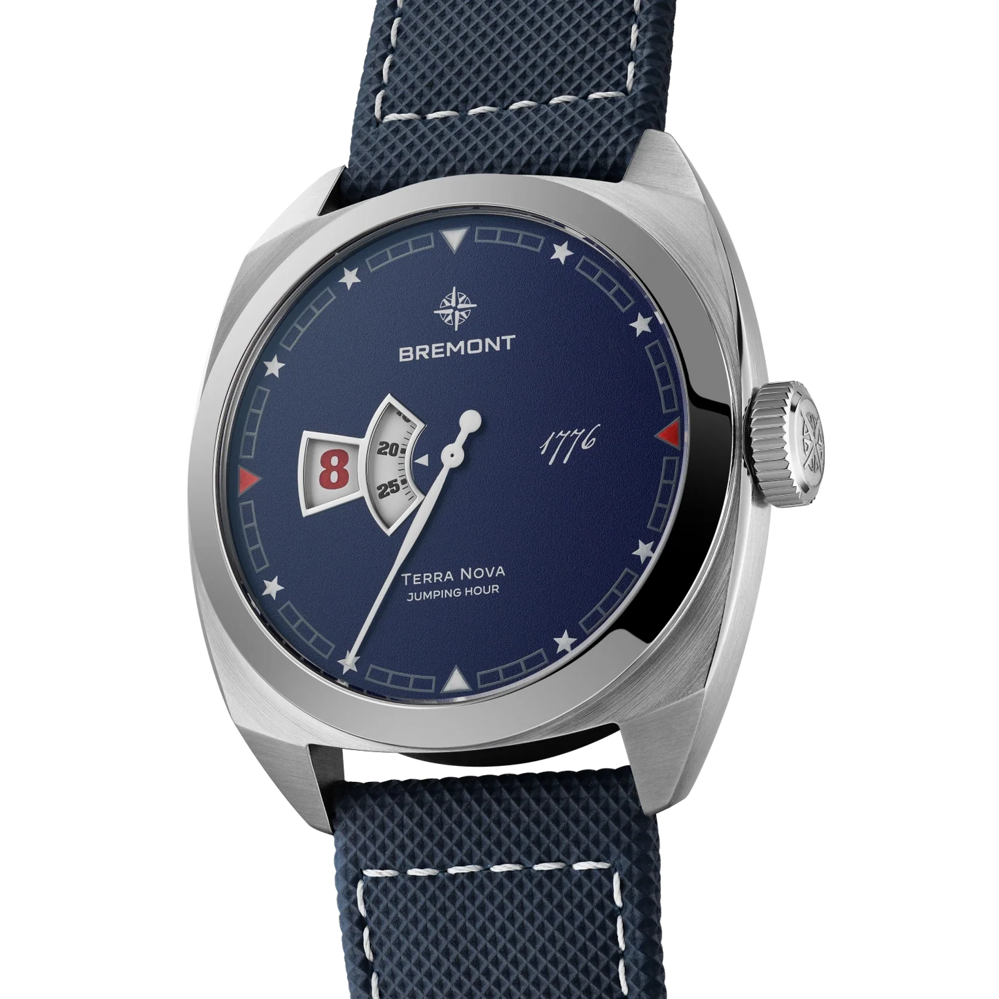 Terra Nova 40.5mm Jumping Hour 1776 Leather Strap