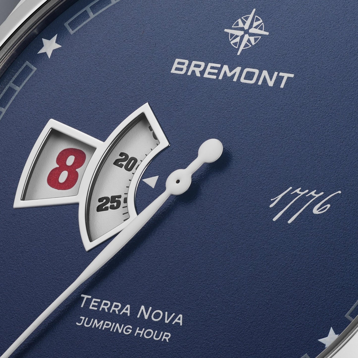 Terra Nova 40.5mm Jumping Hour 1776 Leather Strap