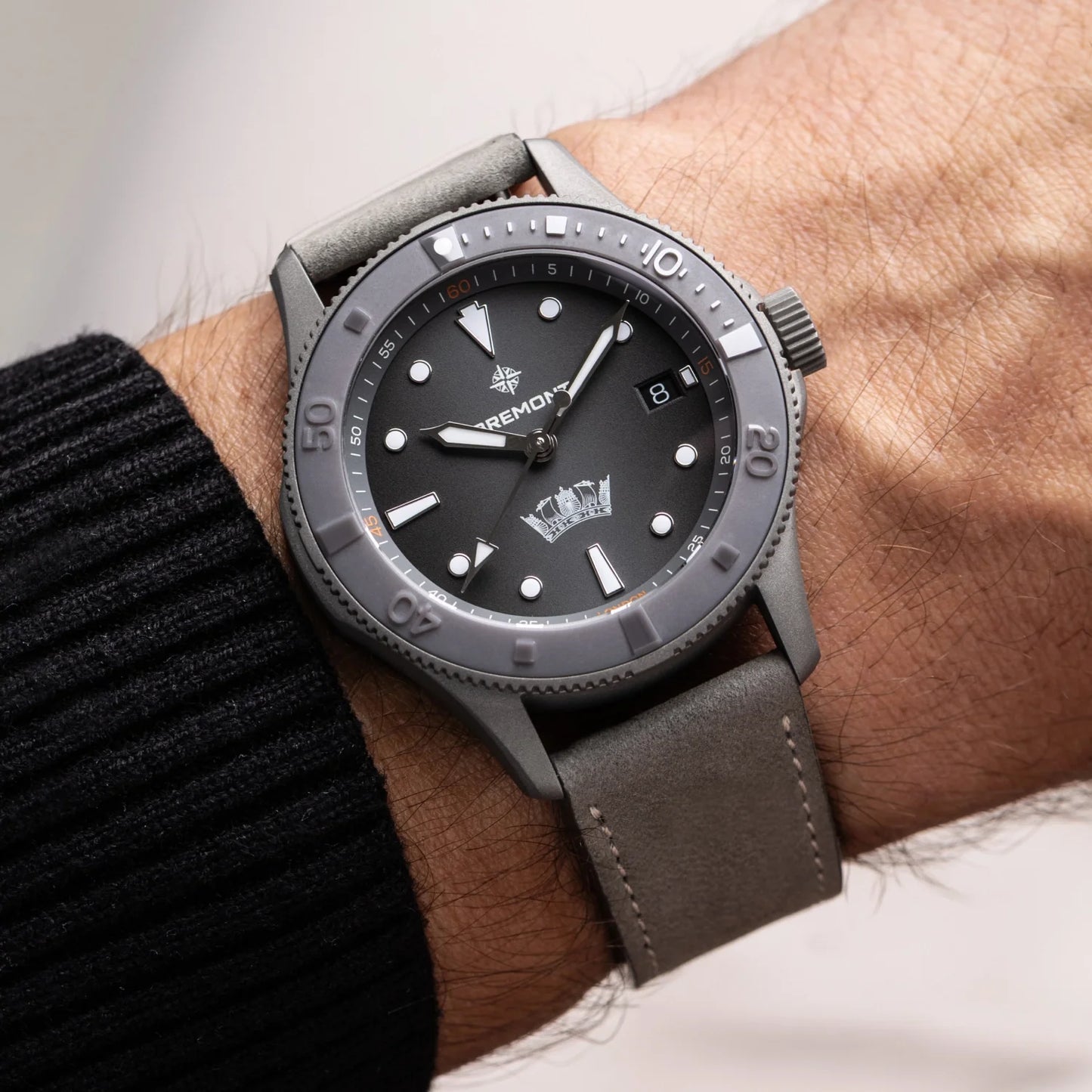HMAF Supermarine 40mm Date Leather Strap