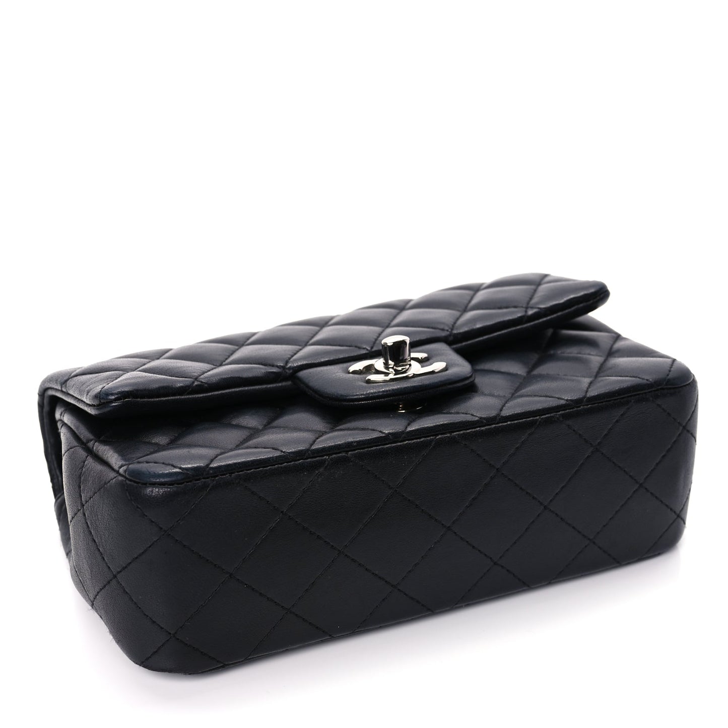 Chanel Lambskin Quilted Mini Rectangular Flap Black