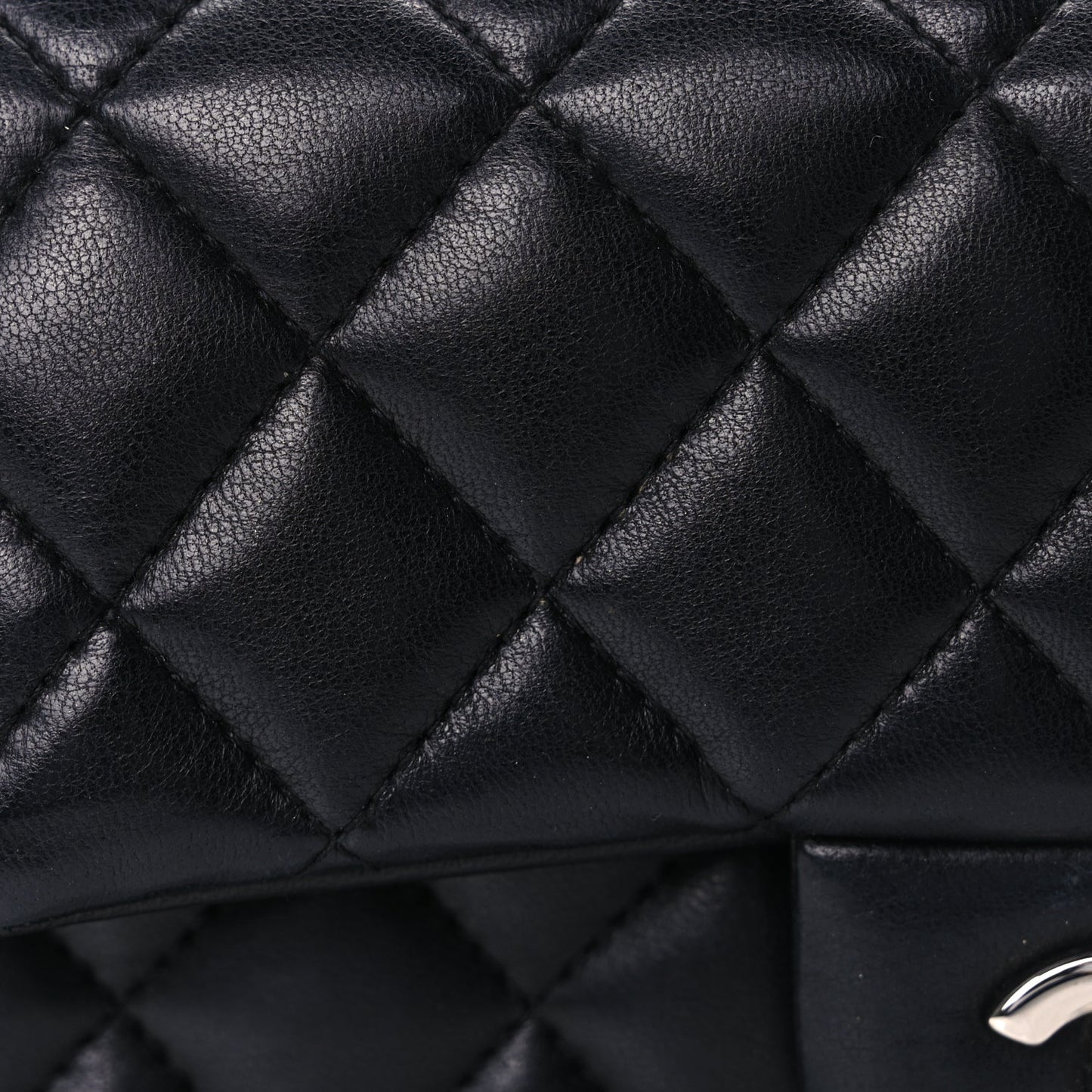 Chanel Lambskin Quilted Mini Rectangular Flap Black