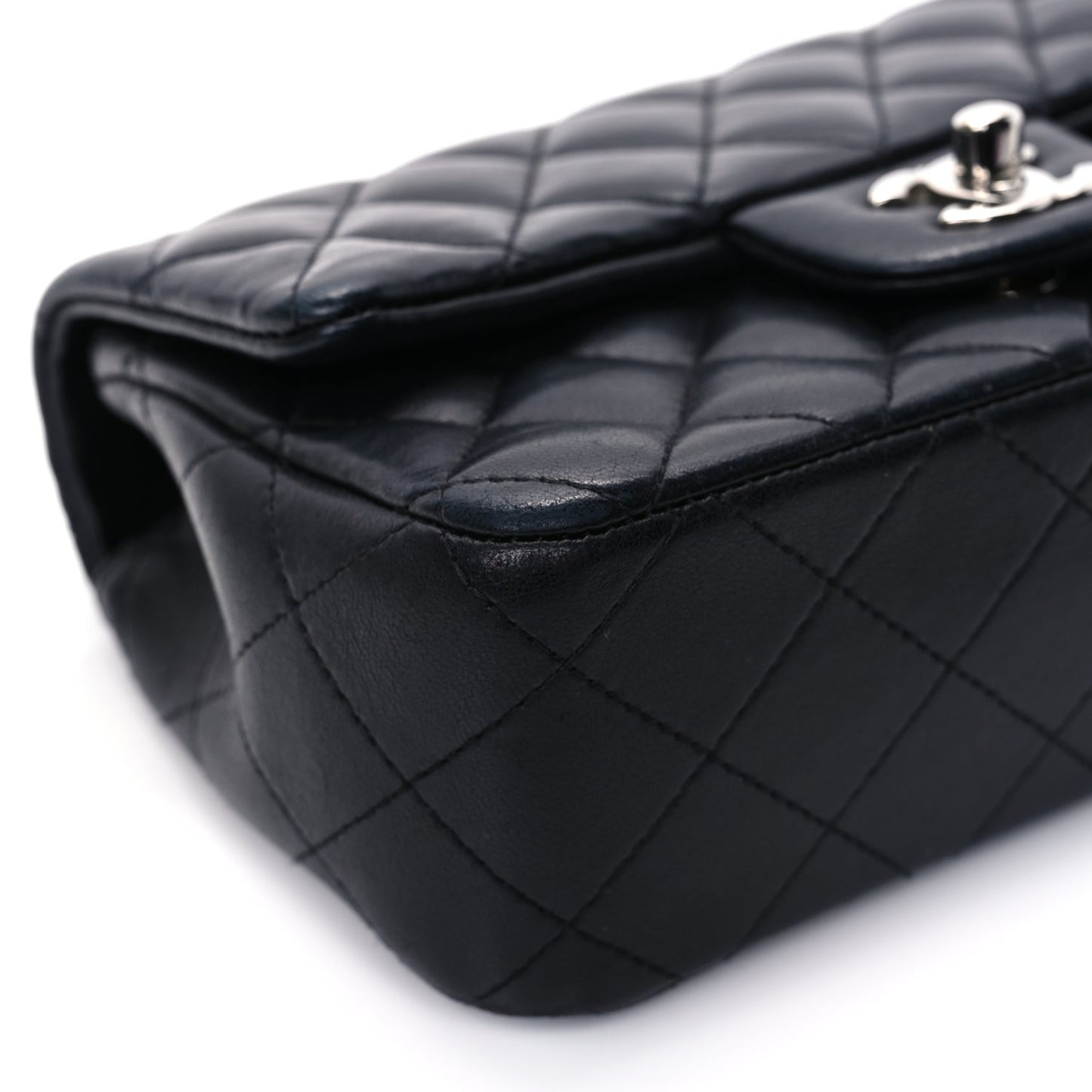 Chanel Lambskin Quilted Mini Rectangular Flap Black