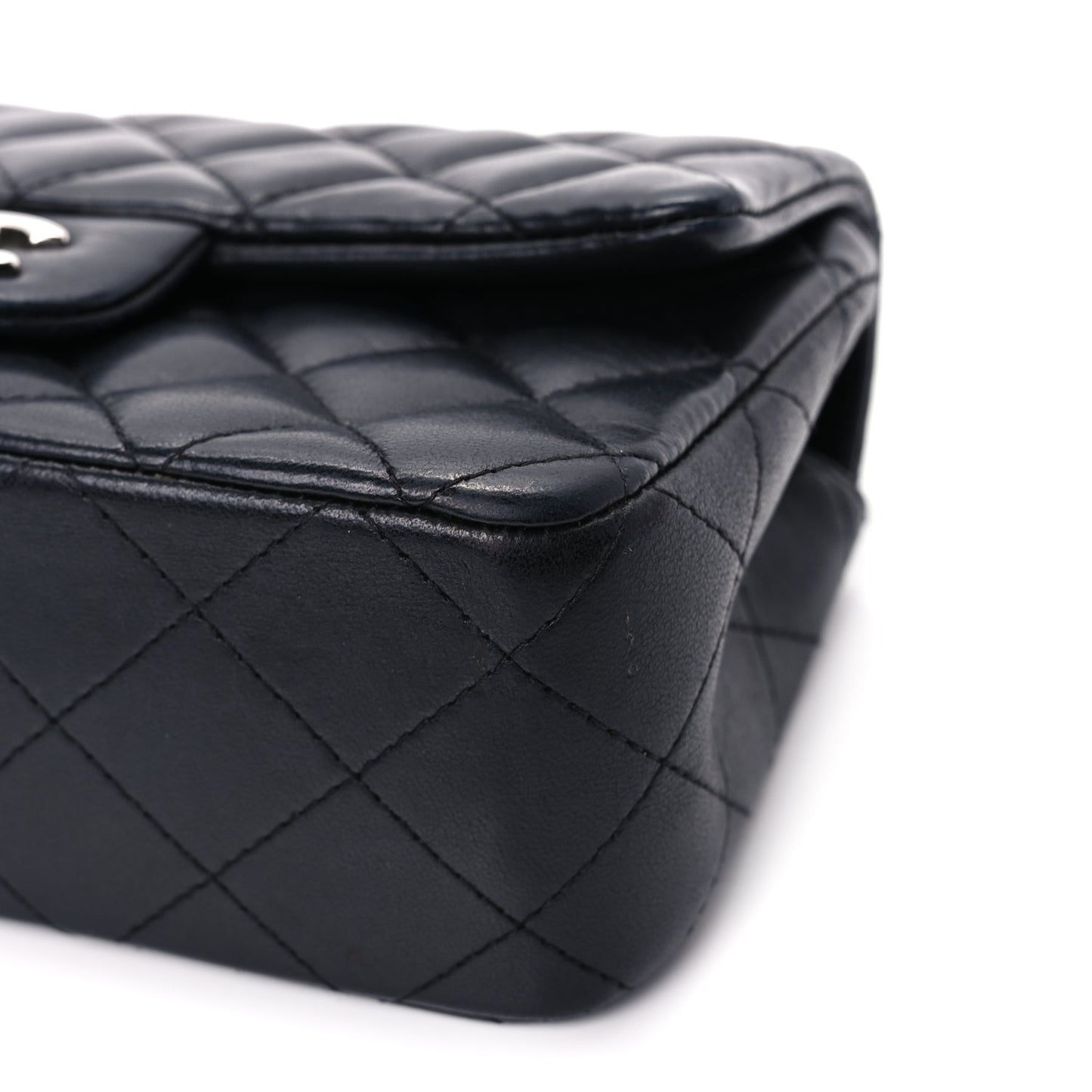 Chanel Lambskin Quilted Mini Rectangular Flap Black