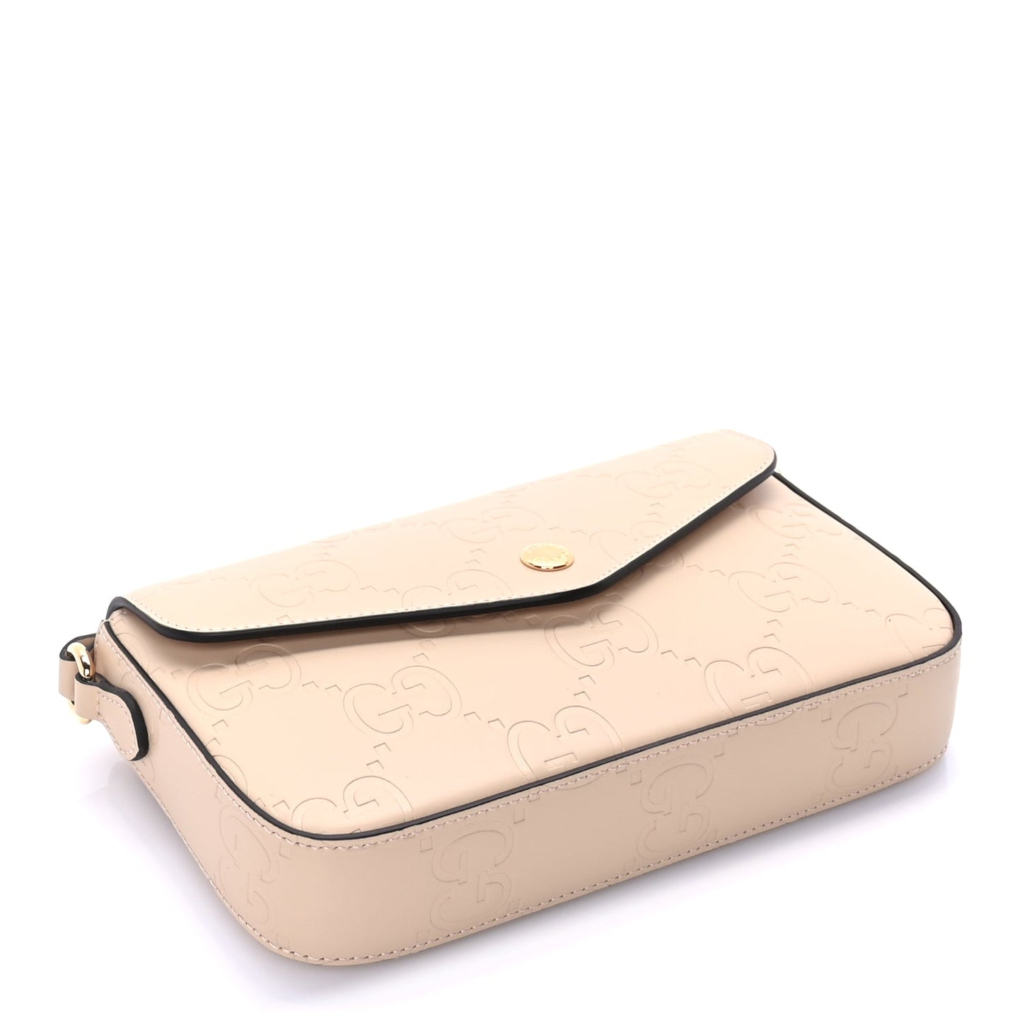 Gucci Calfskin GG Super Mini Shoulder Bag  Beige