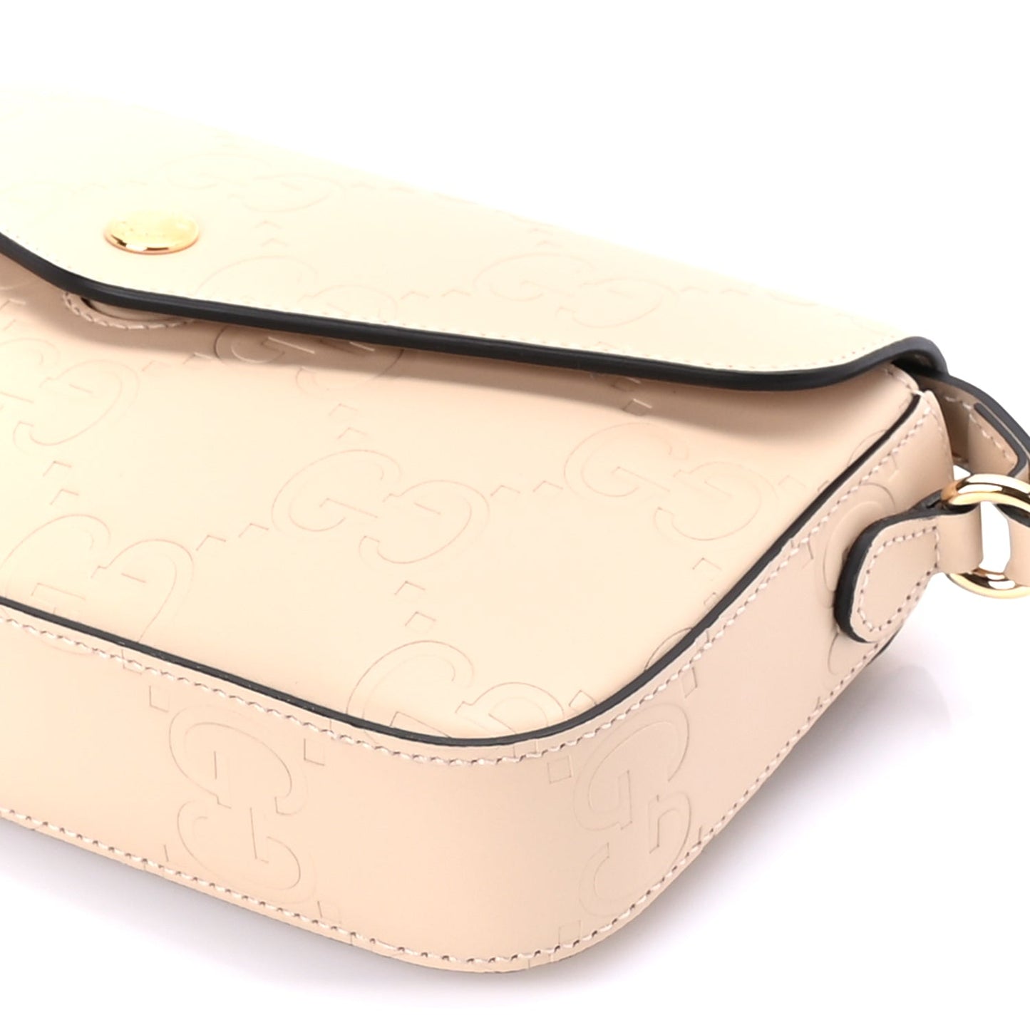 Gucci Calfskin GG Super Mini Shoulder Bag  Beige