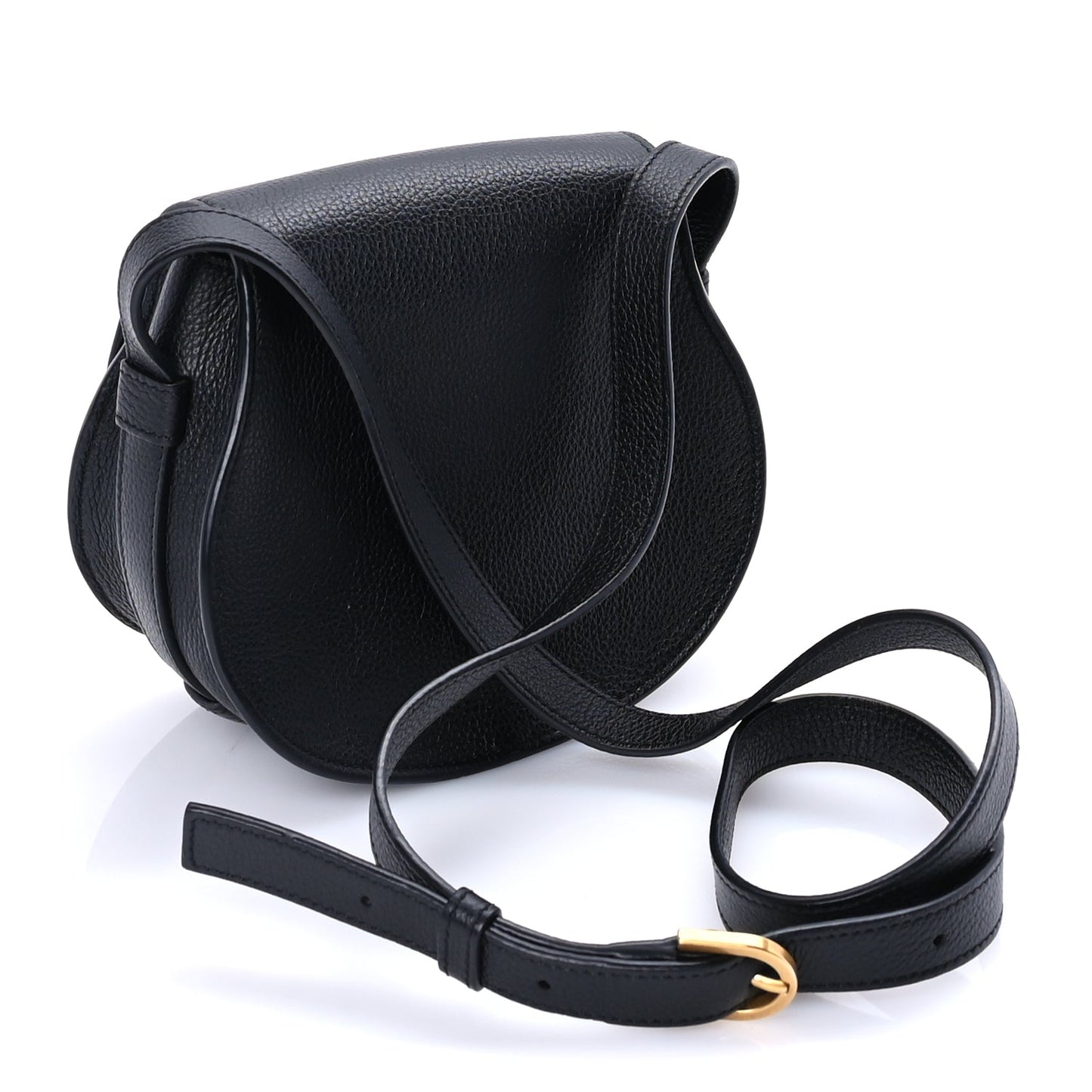Chloe Calfskin Mini Marcie Round Crossbody Bag  Black