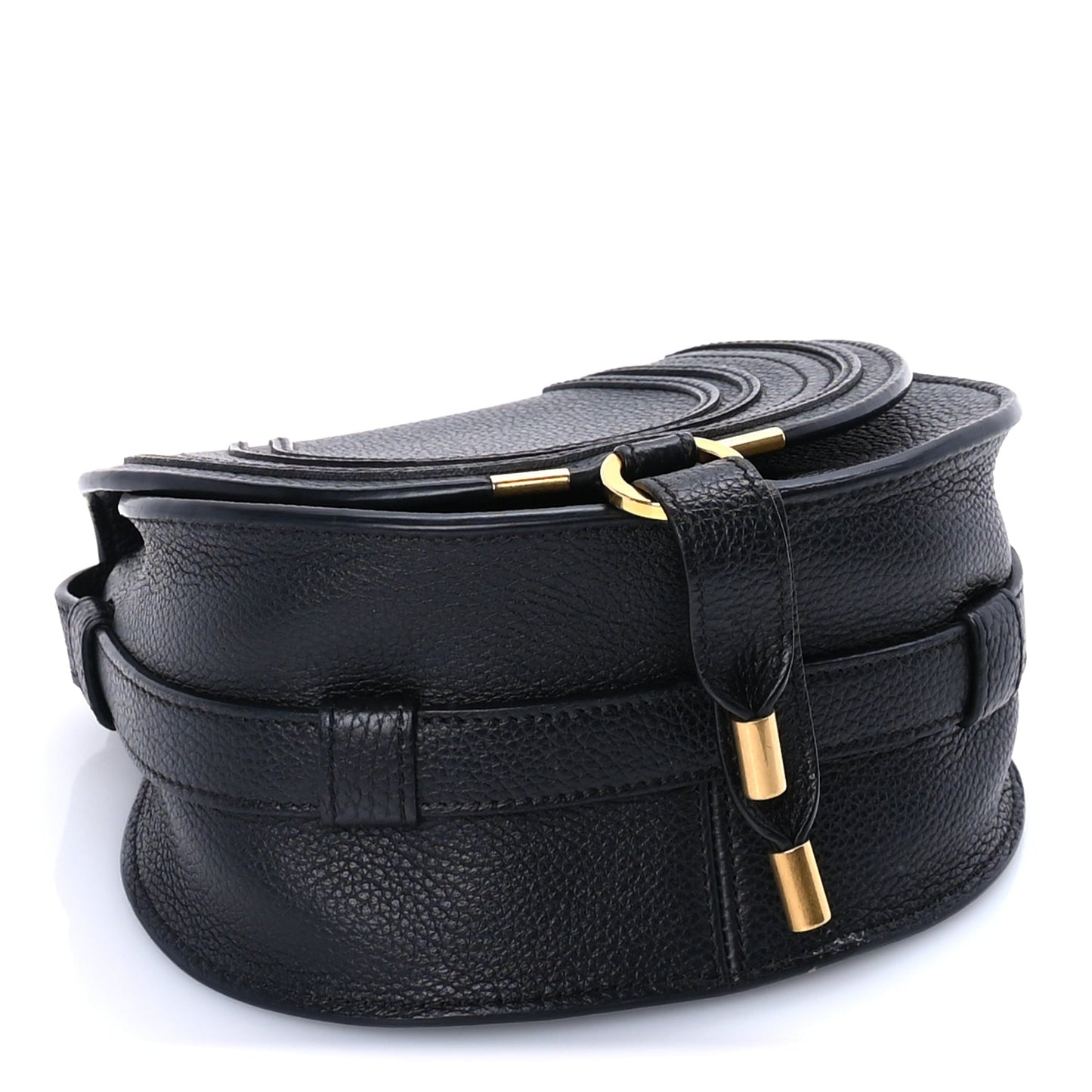 Chloe Calfskin Mini Marcie Round Crossbody Bag  Black