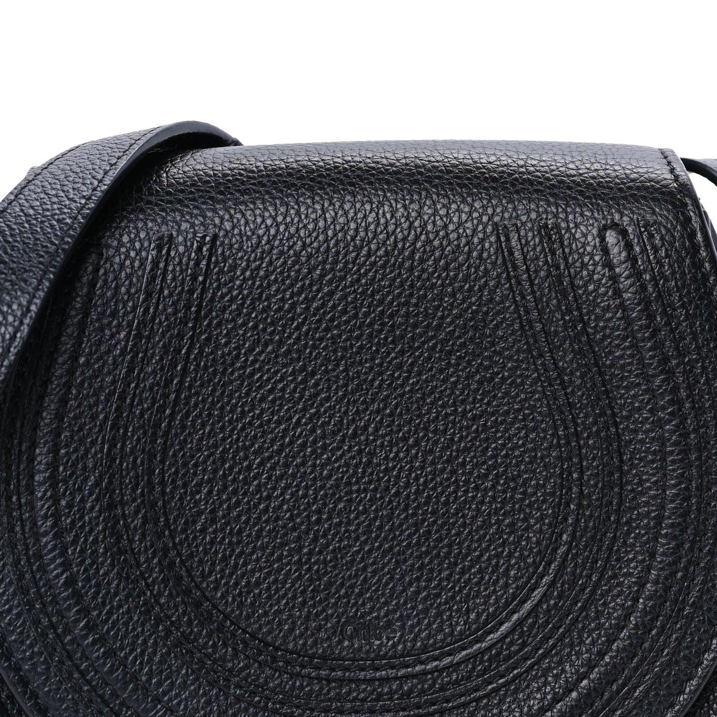 Chloe Calfskin Mini Marcie Round Crossbody Bag  Black