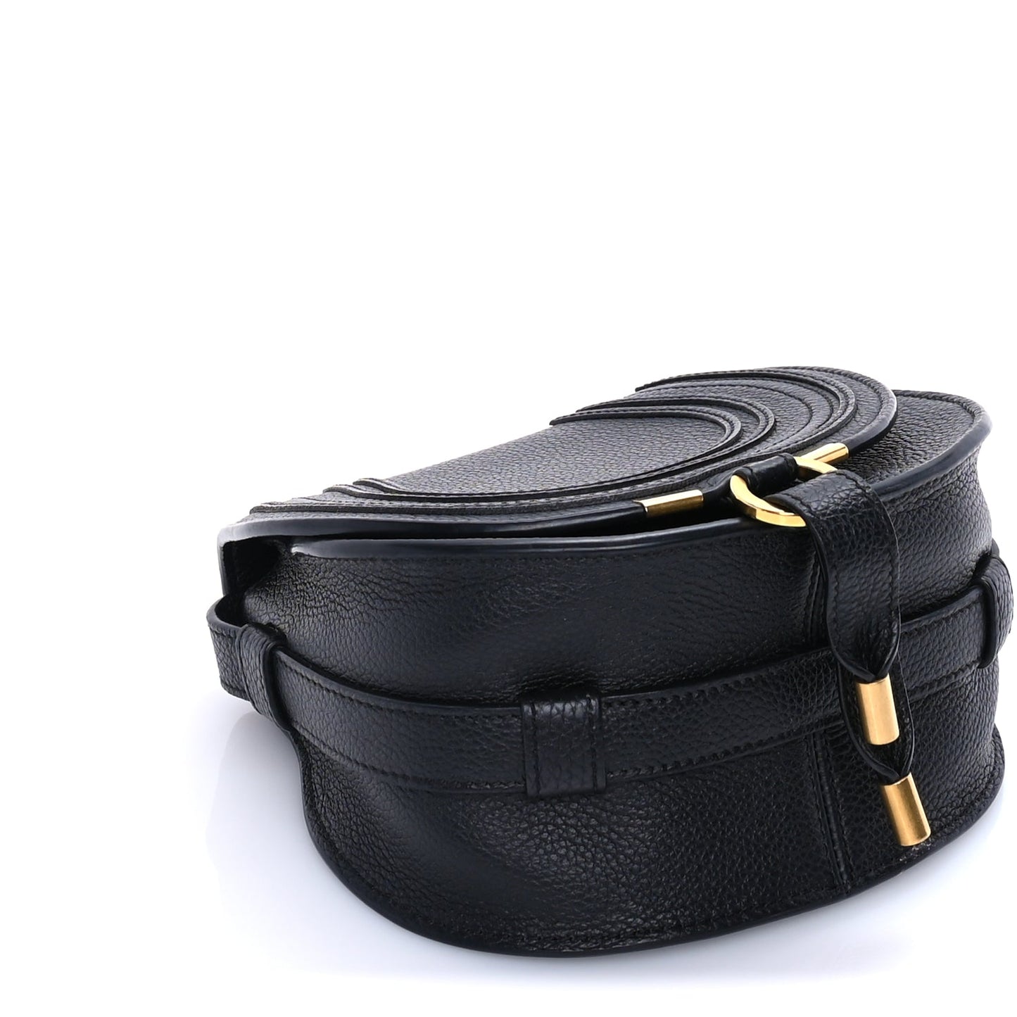 Chloe Calfskin Mini Marcie Round Crossbody Bag  Black