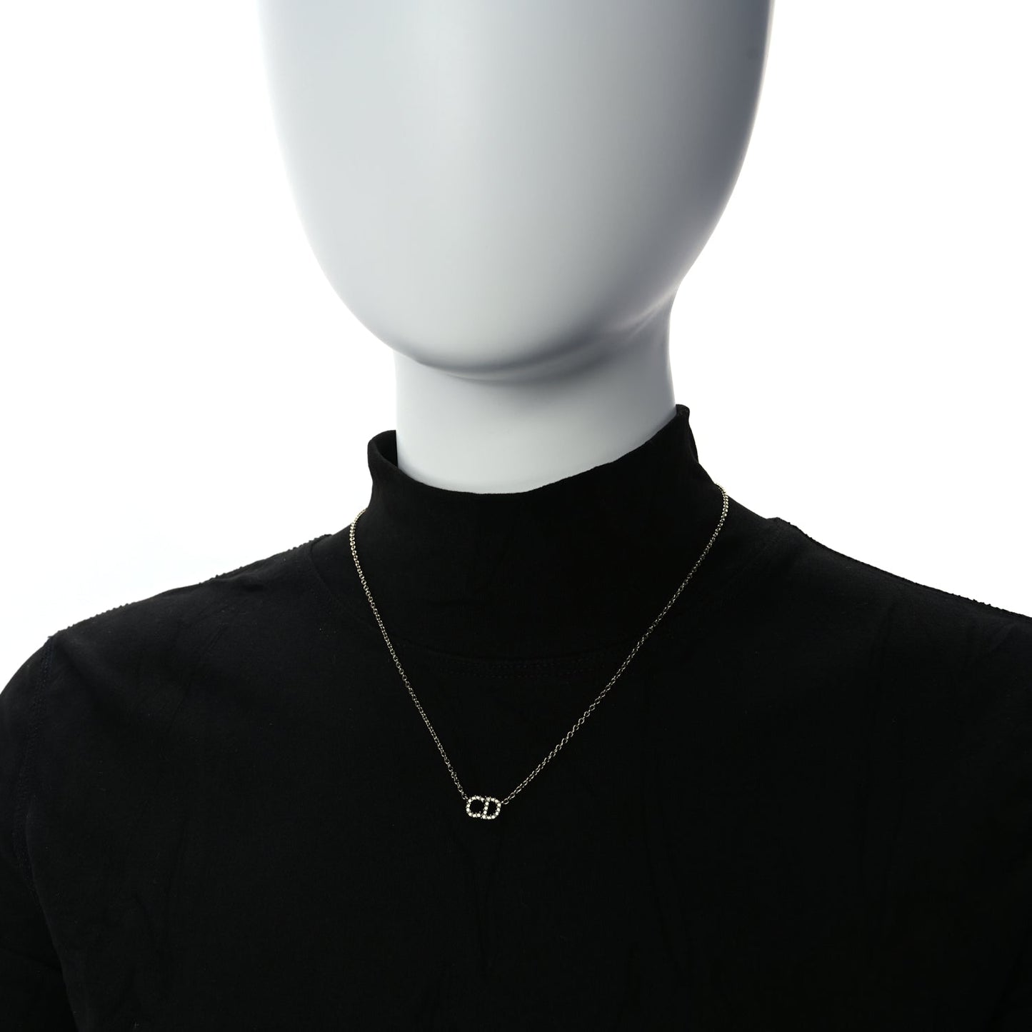 Christian Dior Metal Crystal Clair D Lune Necklace Gold