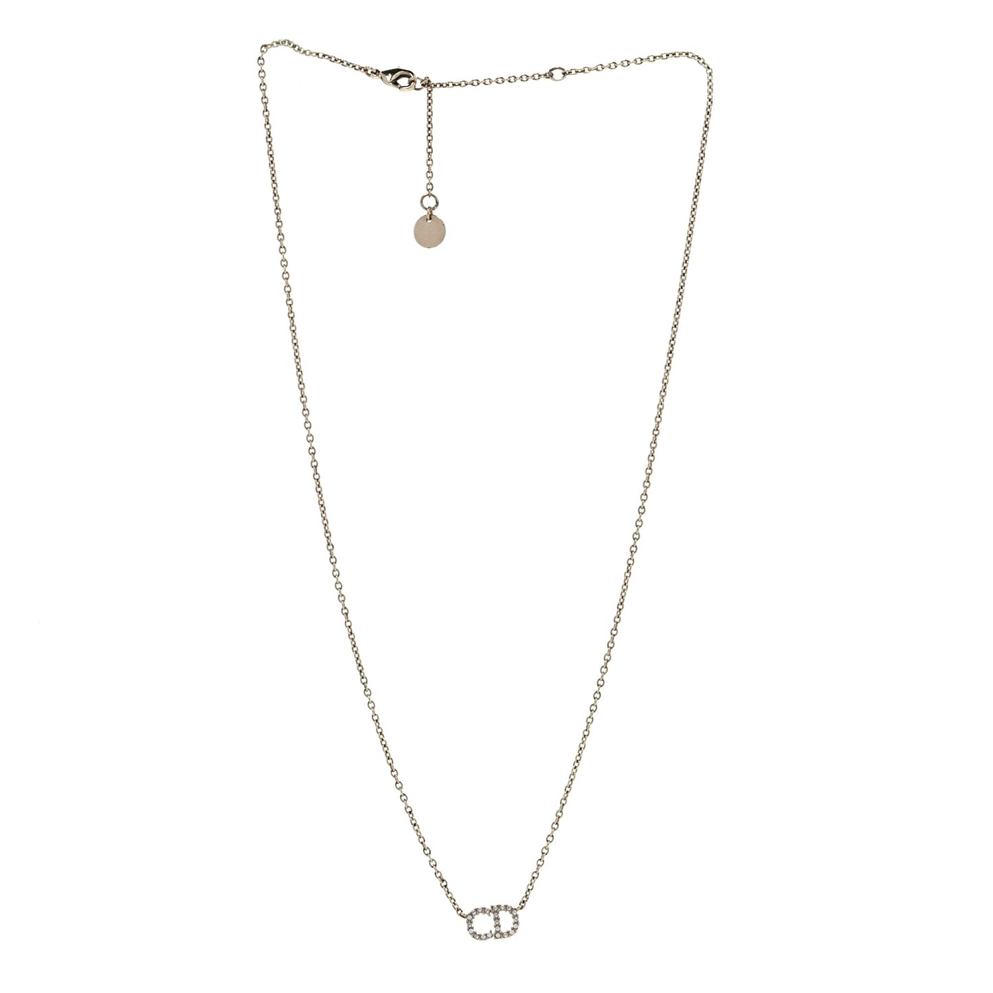 Christian Dior Metal Crystal Clair D Lune Necklace Gold