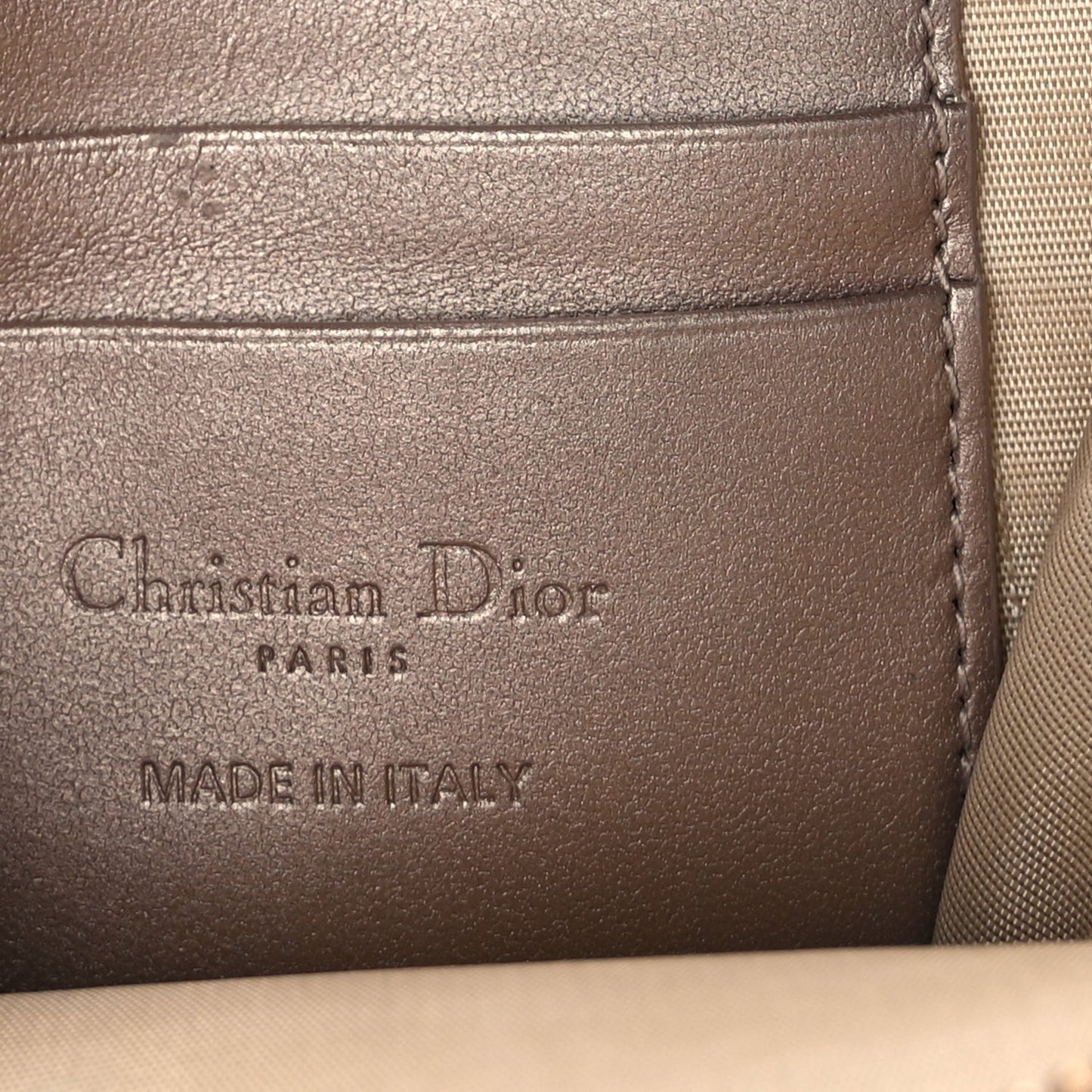 Christian Dior Lambskin Cannage Lady Dior Phone Holder  Gold