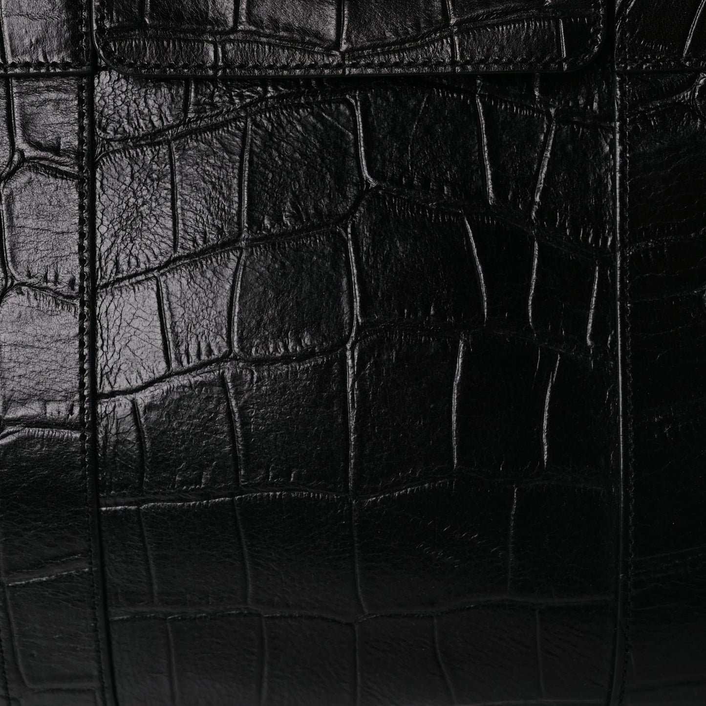 Mulberry Calfskin Crocodile Embossed Bayswater Black