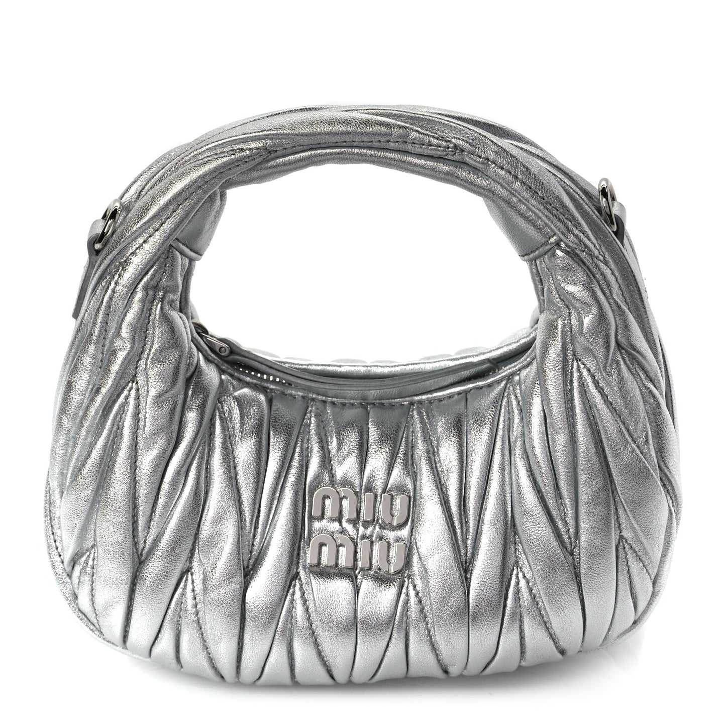 Miu Miu Nappa Matelasse Mini Wander Hobo Cromo