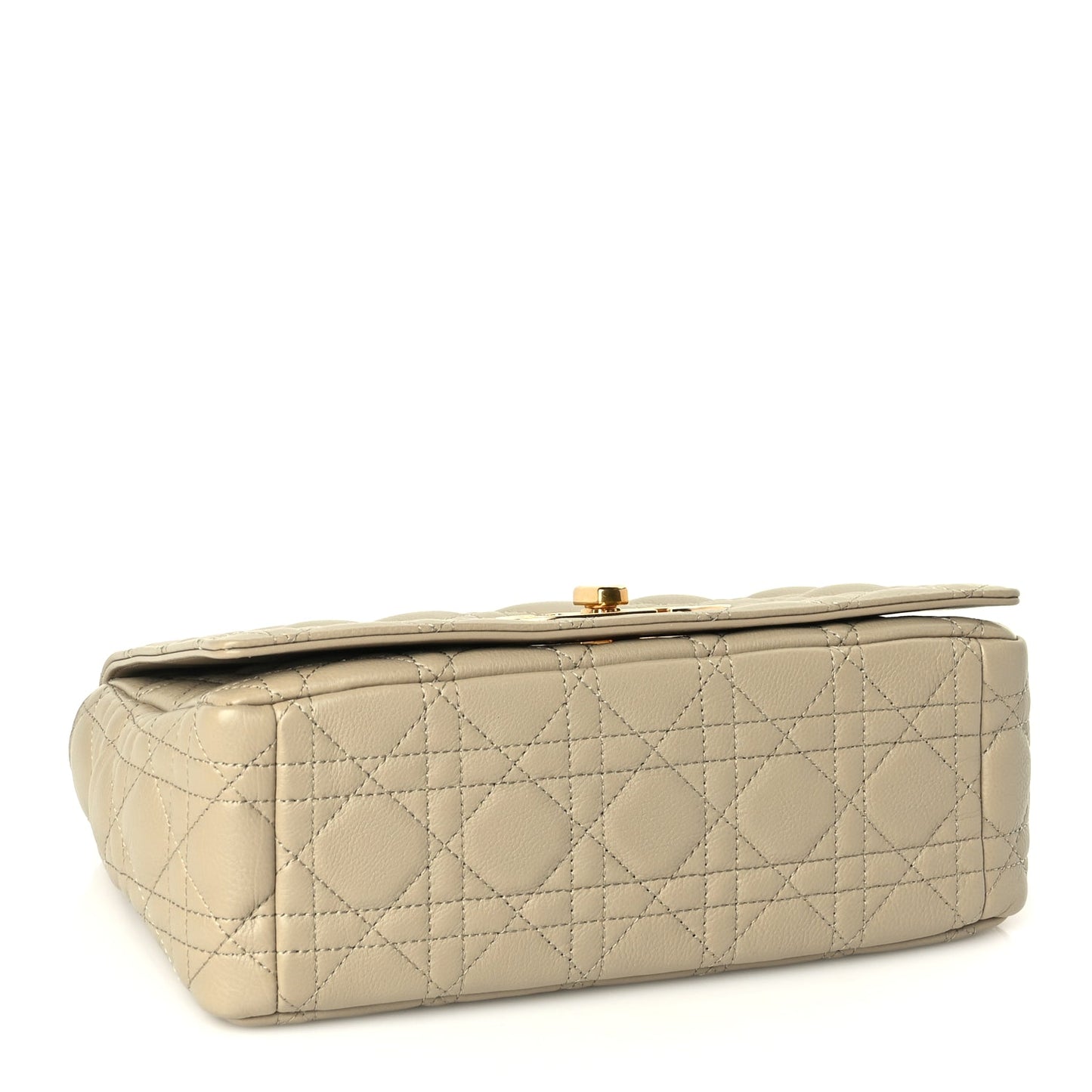 Christian Dior Supple Calfskin Cannage Medium Caro Bag Beige