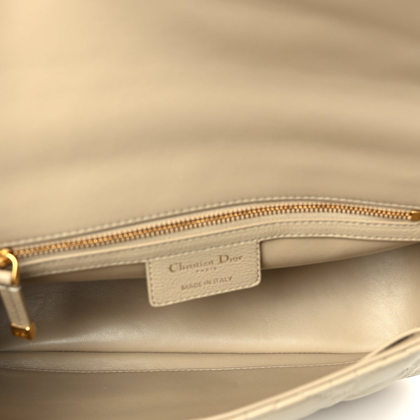 Christian Dior Supple Calfskin Cannage Medium Caro Bag Beige
