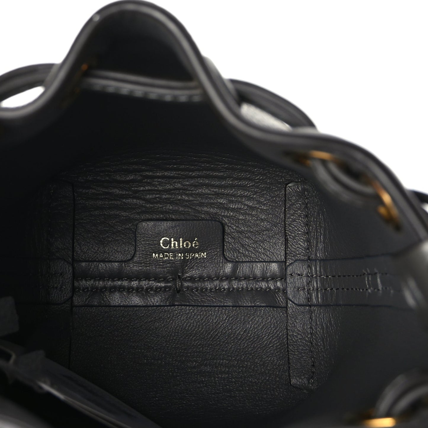 Chloe Grained Calfskin Micro Marcie Bucket Bag Elephant Grey