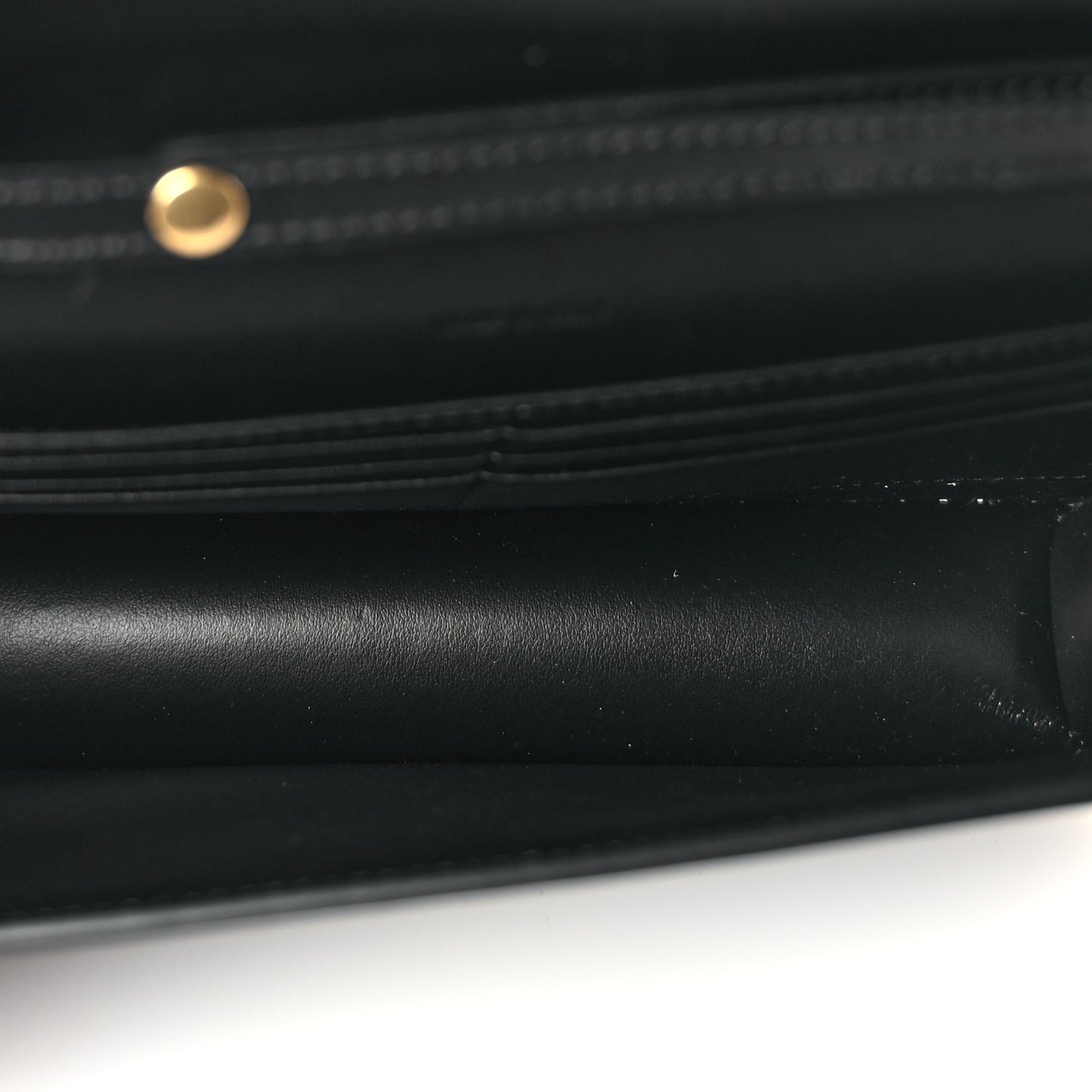 Celine Shiny Calfskin Triomphe Margo Wallet on Chain Black