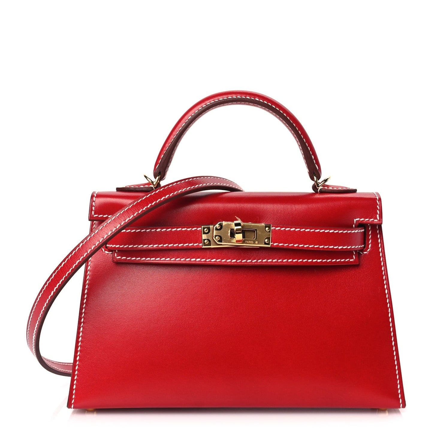 Hermes  Box Mini Kelly Sellier 20 Rouge Piment