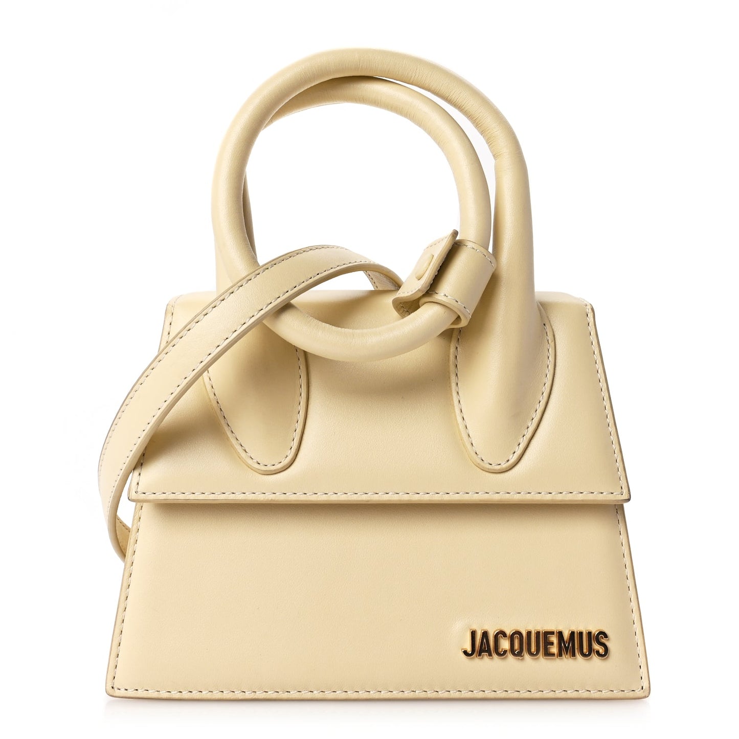 Jacquemus Smooth Calfskin Le Chiquito Noeud Beige