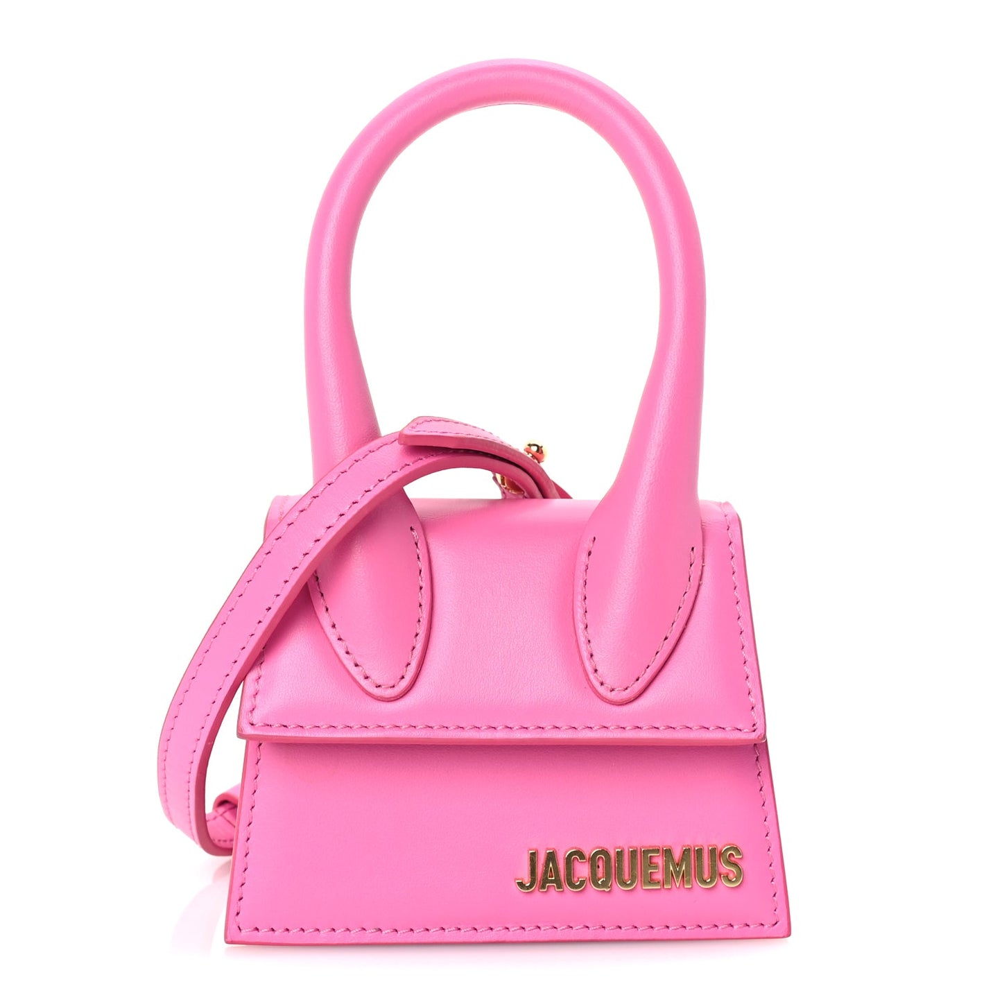 Jacquemus Smooth Calfskin Mini Le Chiquito Neon Pink