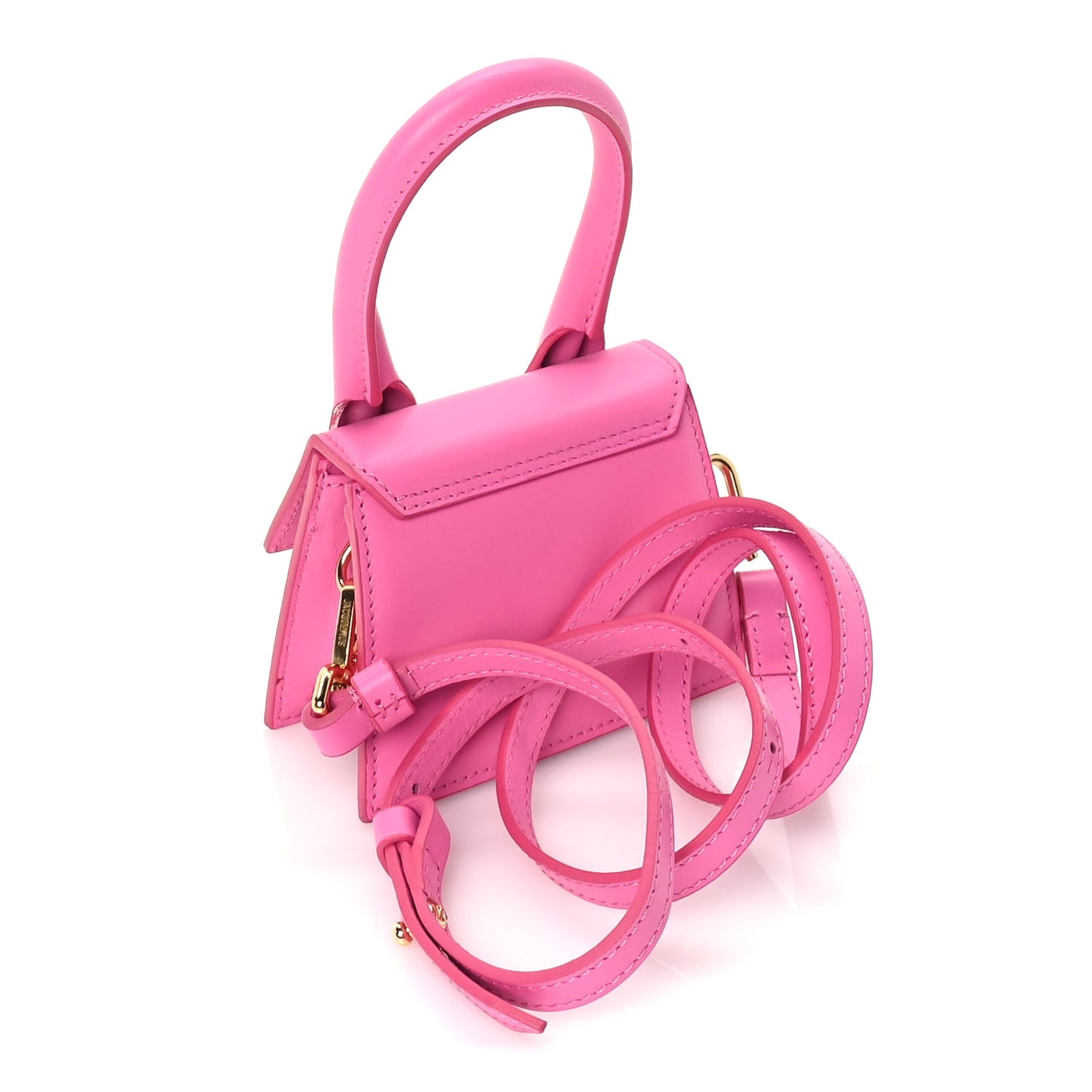 Jacquemus Smooth Calfskin Mini Le Chiquito Neon Pink