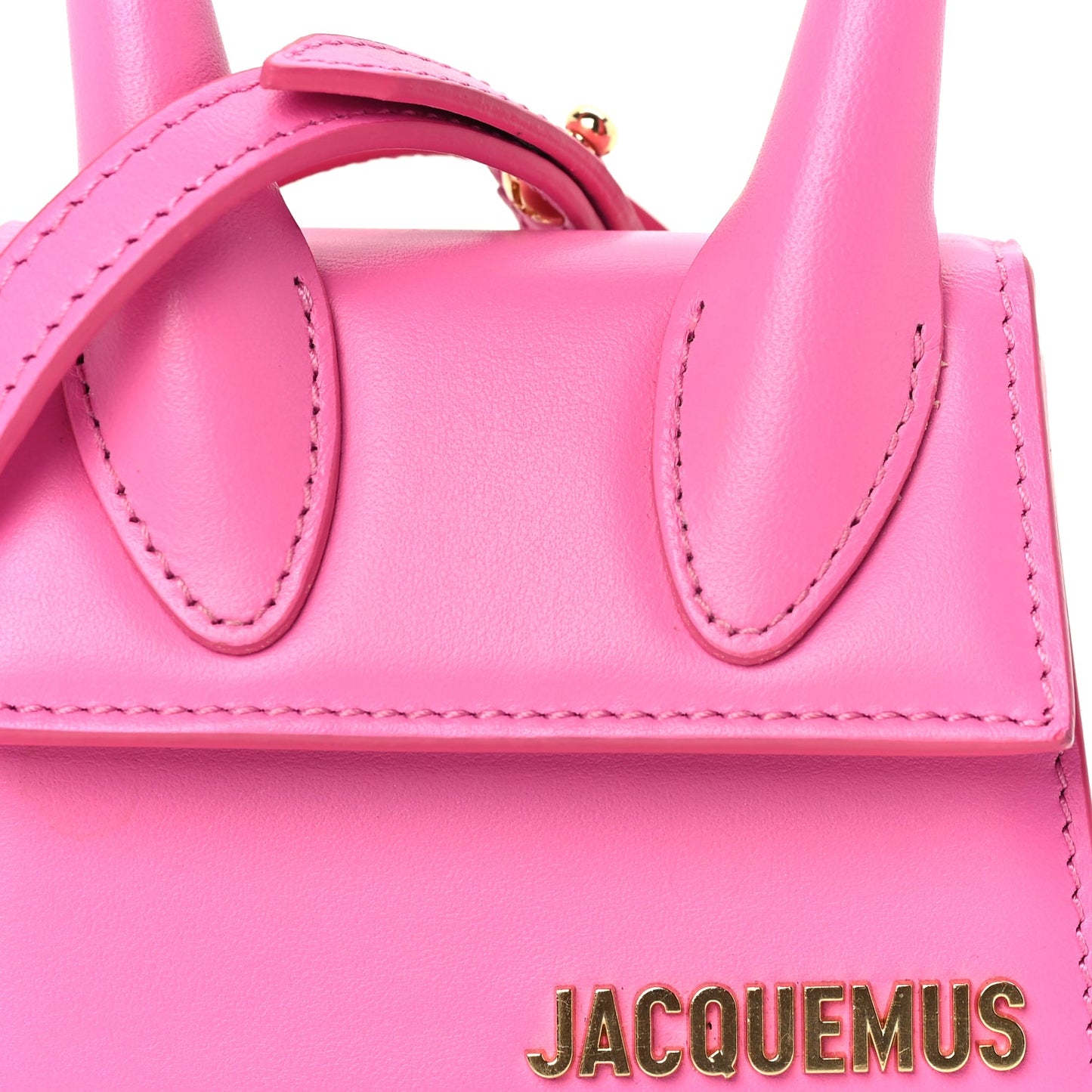 Jacquemus Smooth Calfskin Mini Le Chiquito Neon Pink