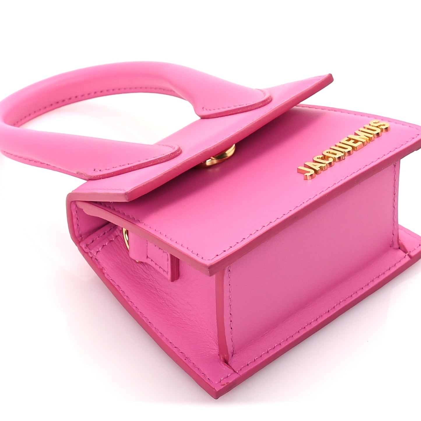 Jacquemus Smooth Calfskin Mini Le Chiquito Neon Pink