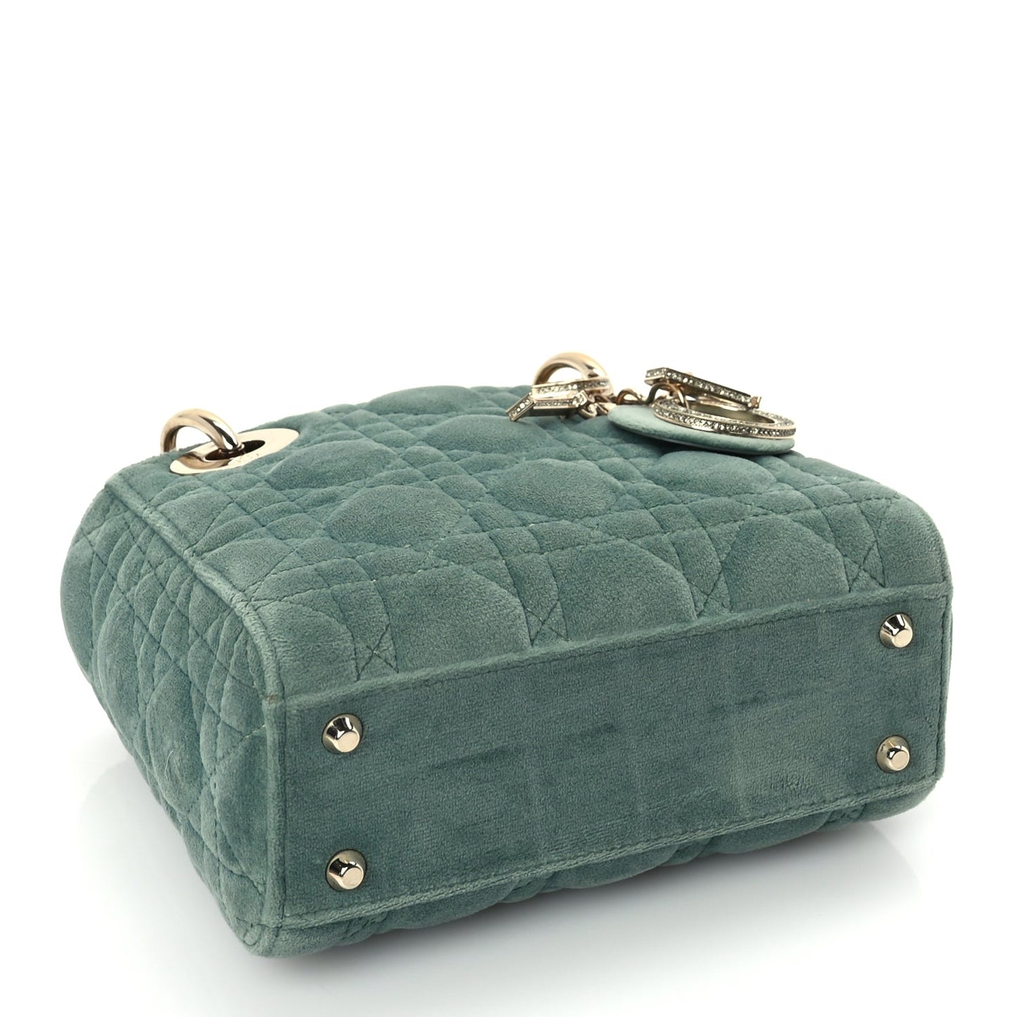 Christian Dior Velvet Mini Lady Dior Green