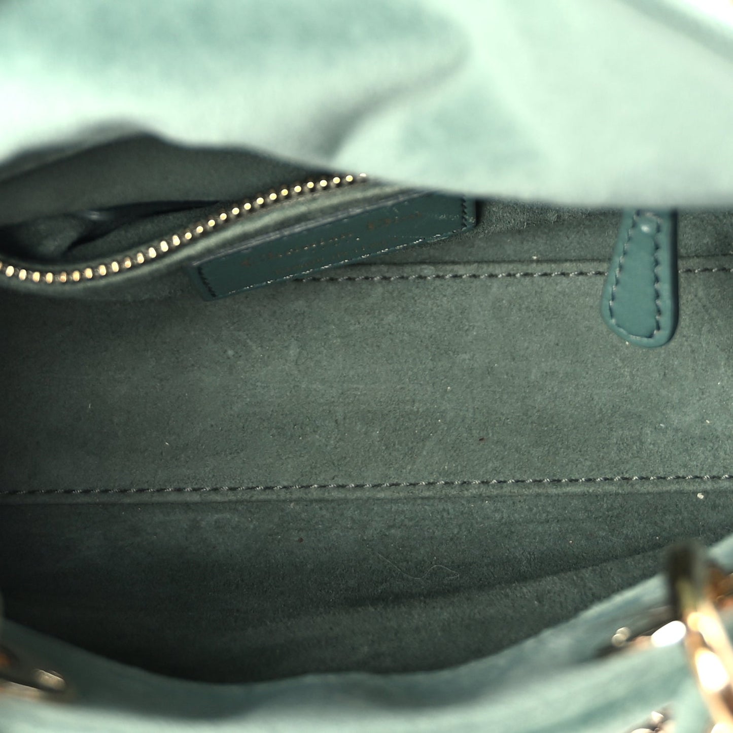 Christian Dior Velvet Mini Lady Dior Green