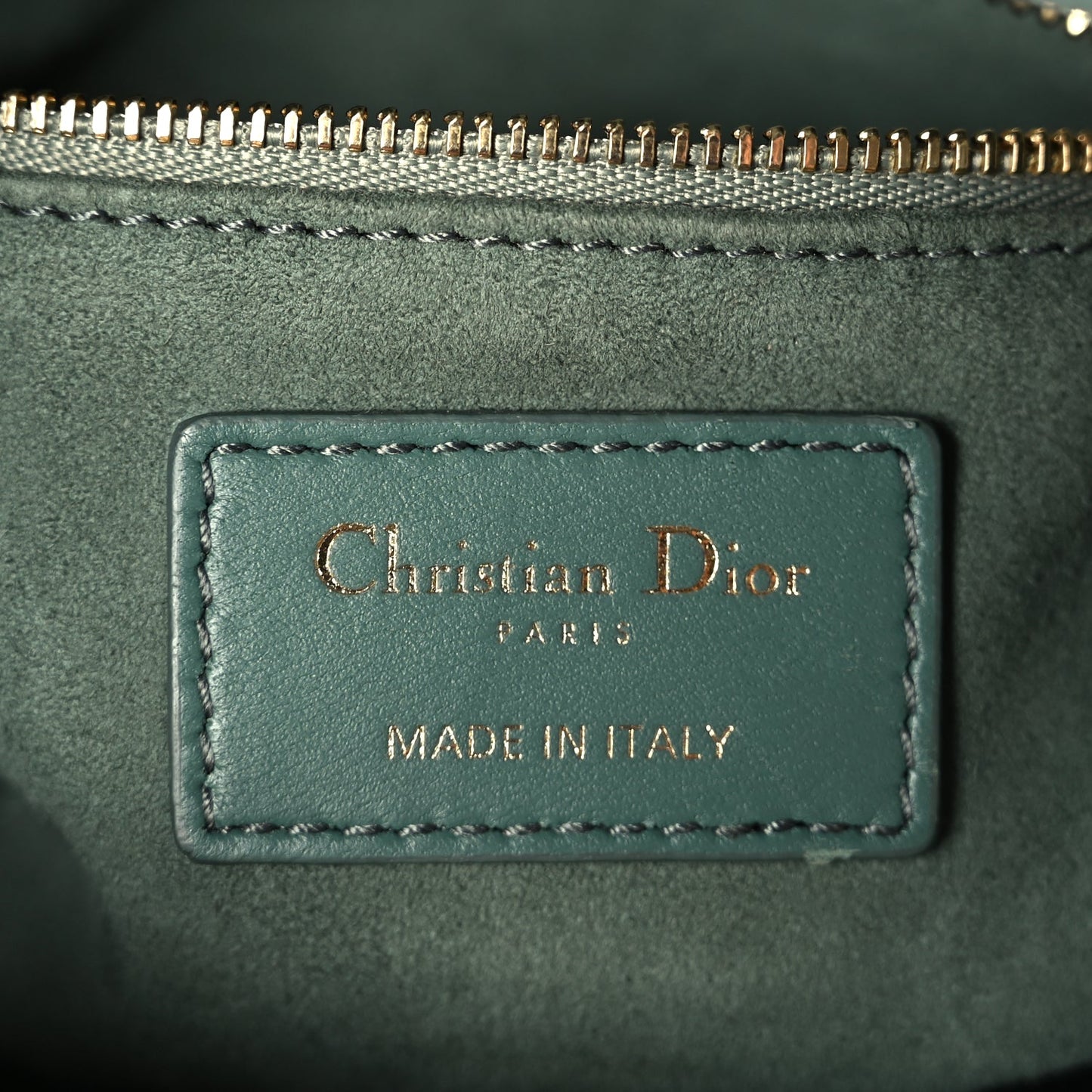 Christian Dior Velvet Mini Lady Dior Green