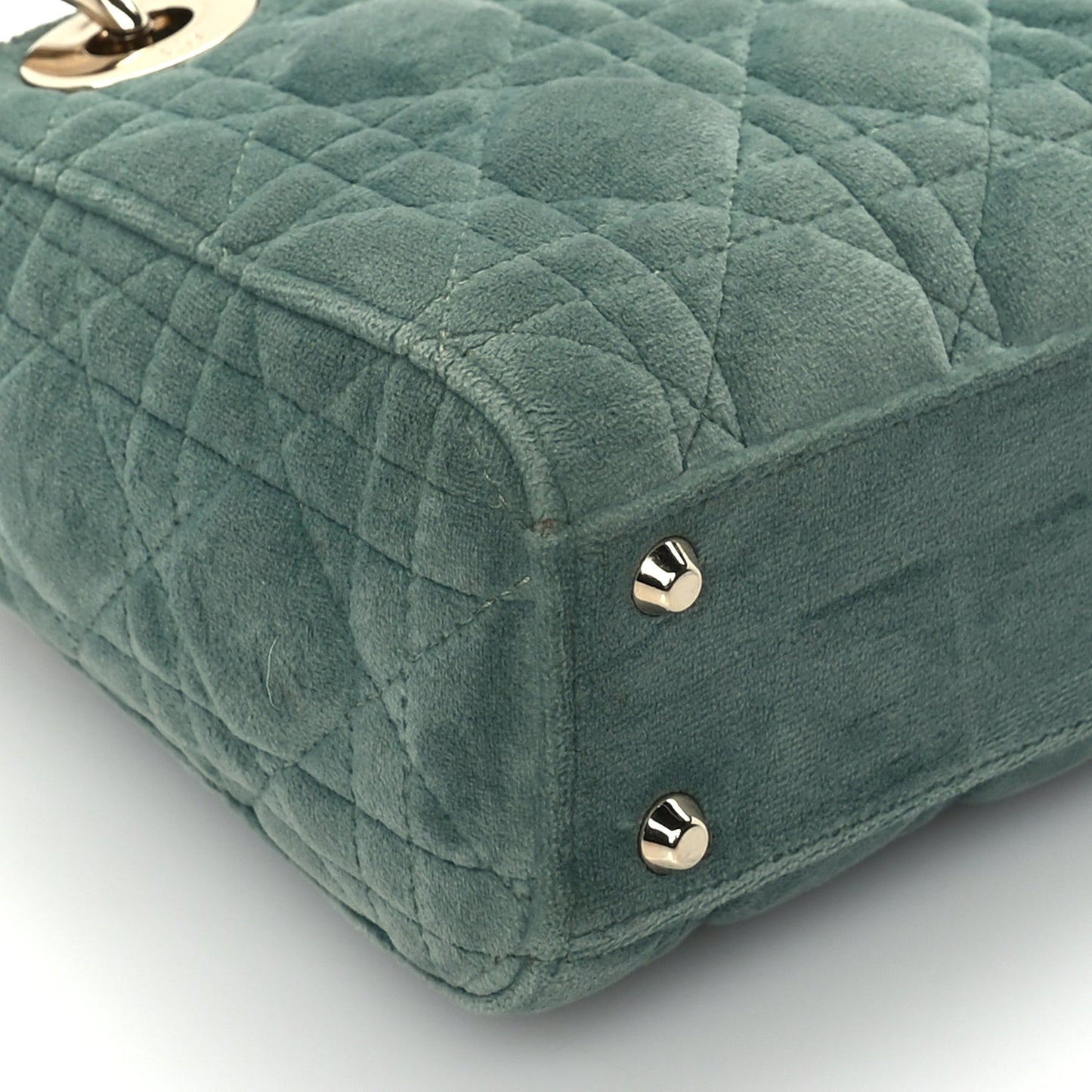 Christian Dior Velvet Mini Lady Dior Green