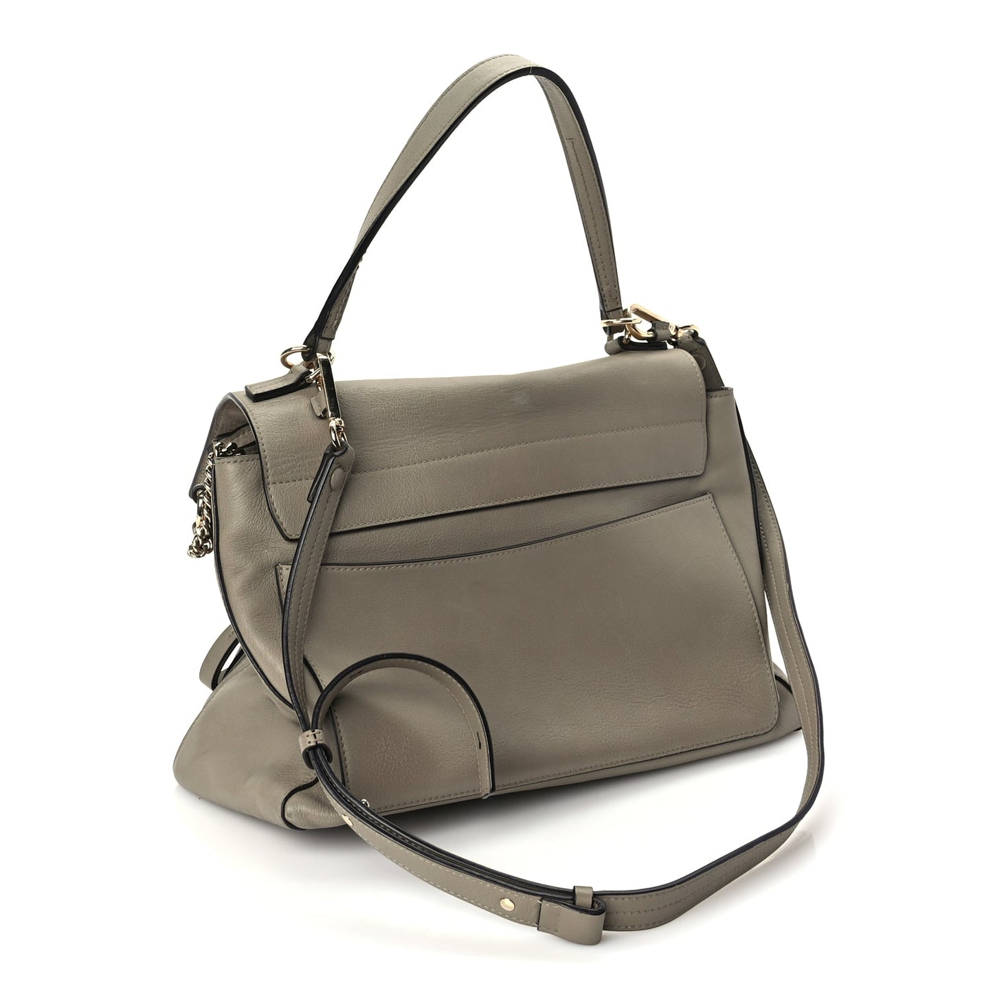 Chloe Calfskin Medium Faye Day Shoulder Bag Motty Grey