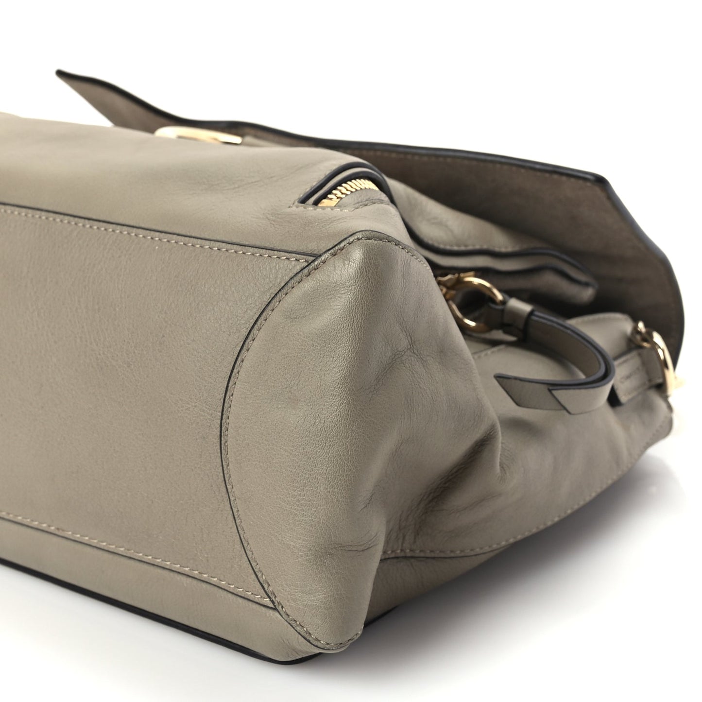Chloe Calfskin Medium Faye Day Shoulder Bag Motty Grey